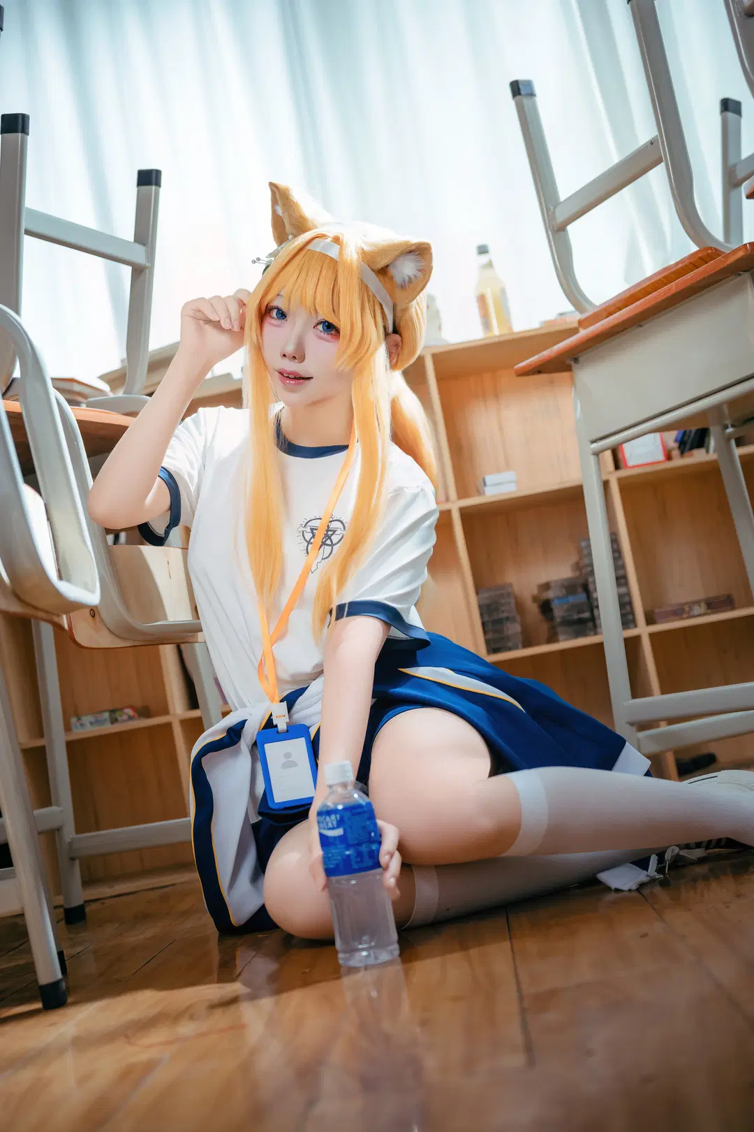 【Iochi Mari cosplay】Blue Archive: Gymnastics Uniform Shooting Record in Campus Style by 一只豆沙团子 - Image 2