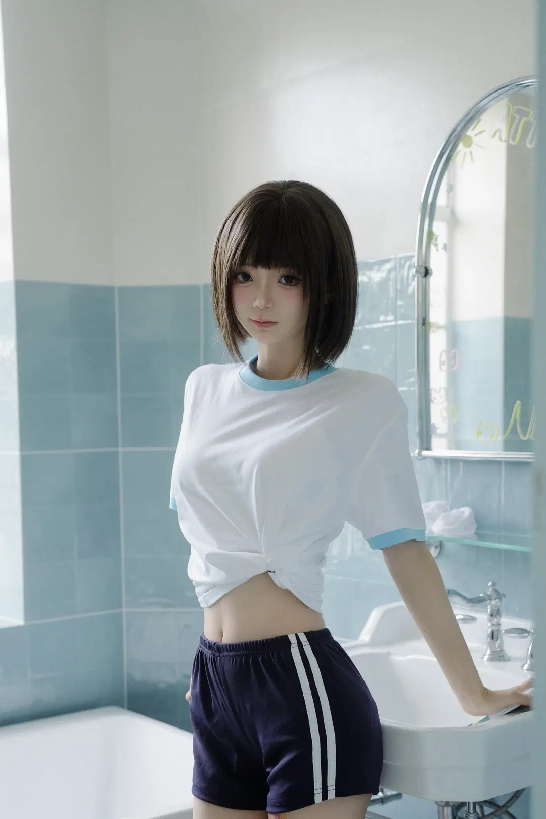 Short Hair Summer Gymnastics Uniform: Japanese Style Photography Shoot Record of Innocent Allure by 小山早见 - Image 4