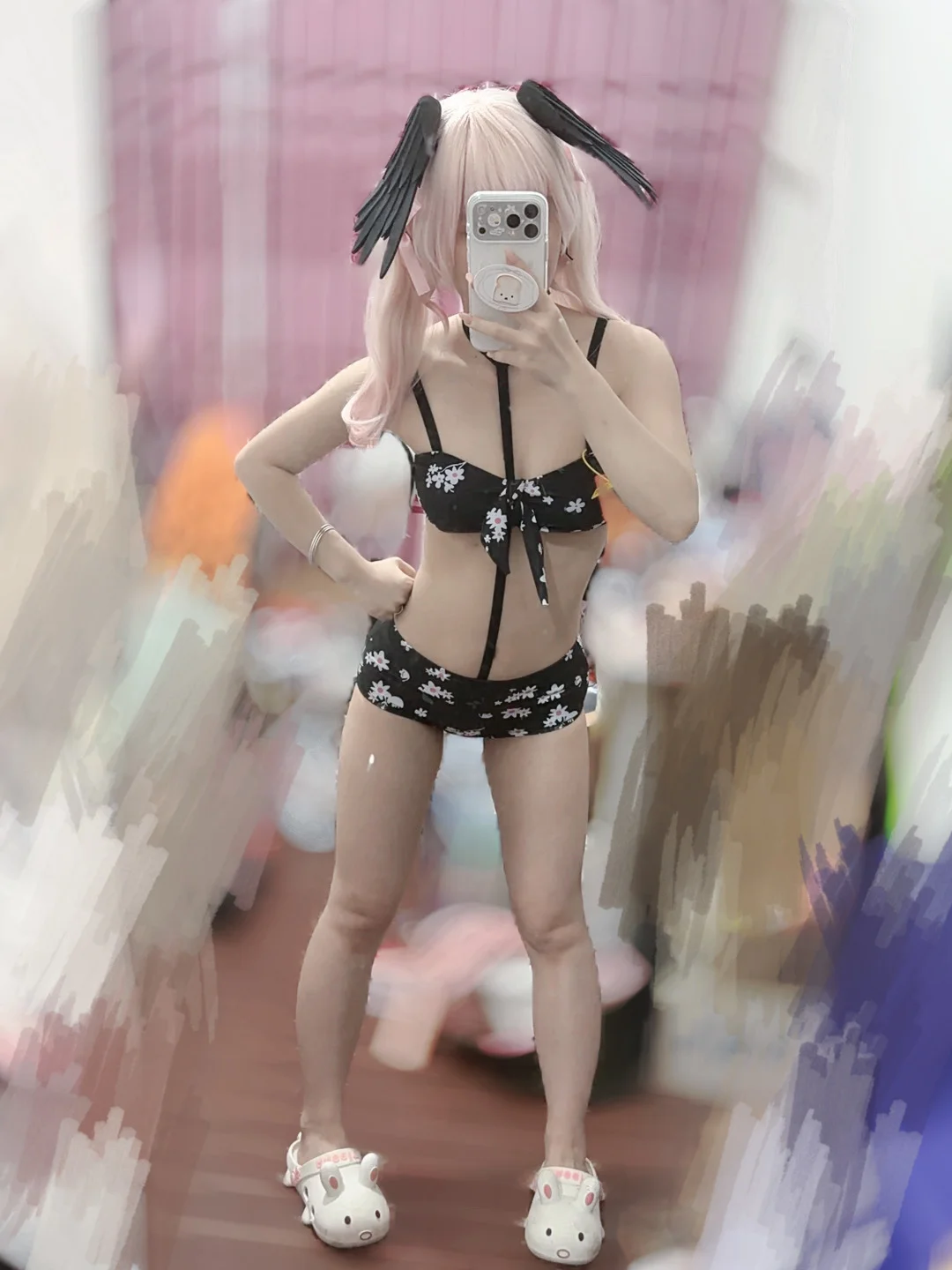 蔚蓝档案, 下江小春cos, 泳装cosplay, 二次元cos, 对镜自拍