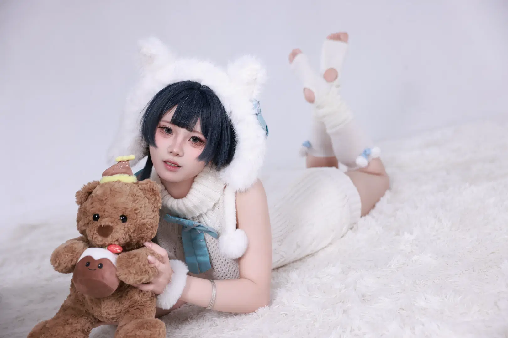 蔚蓝档案, 妃咲cos, 人像摄影, 猫系少女, 毛绒穿搭