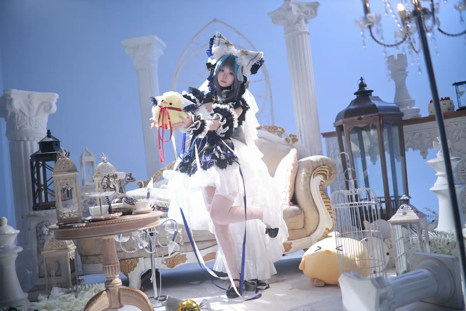 cosplay, 碧蓝航线, 洛丽塔, 白色丝袜, 小柴郡cos - 第1张