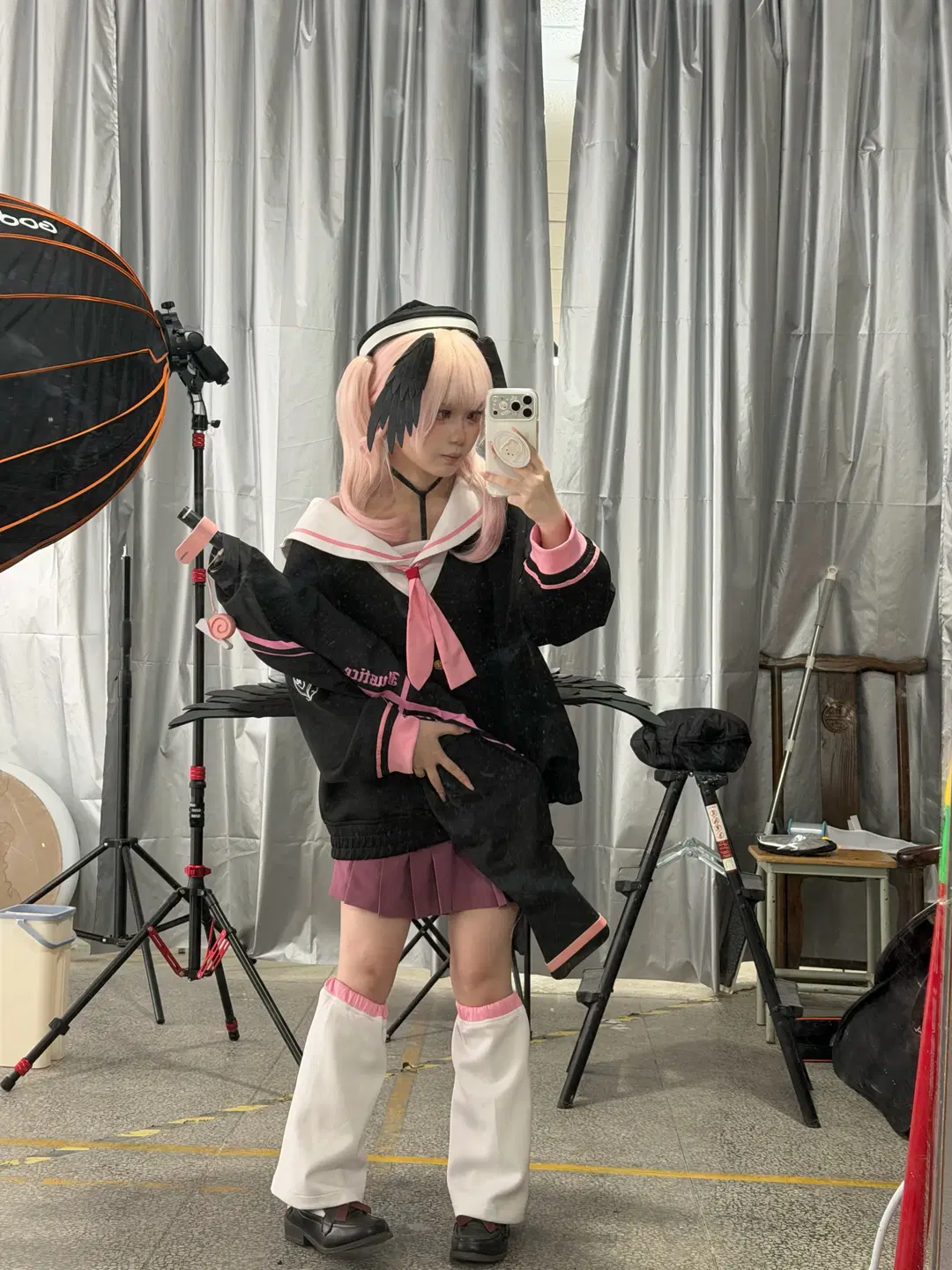 [Shimoe Koharu cosplay] Blue Archive Dark Sailor Suit: Mirror Selfie Documentation by 蛙蛙 - Image 2