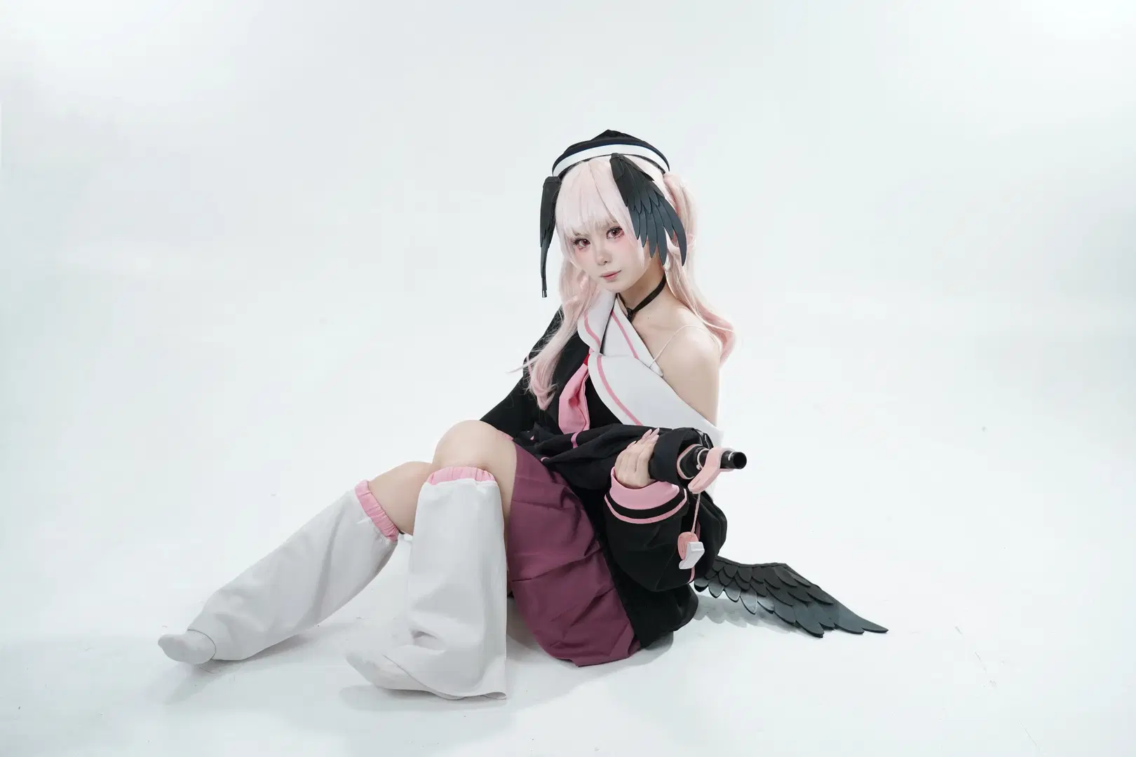 ブルーアーカイブ, 下江コハル コスプレ, 二次元コスプレ, スタジオ撮影, ピンクのツインテール