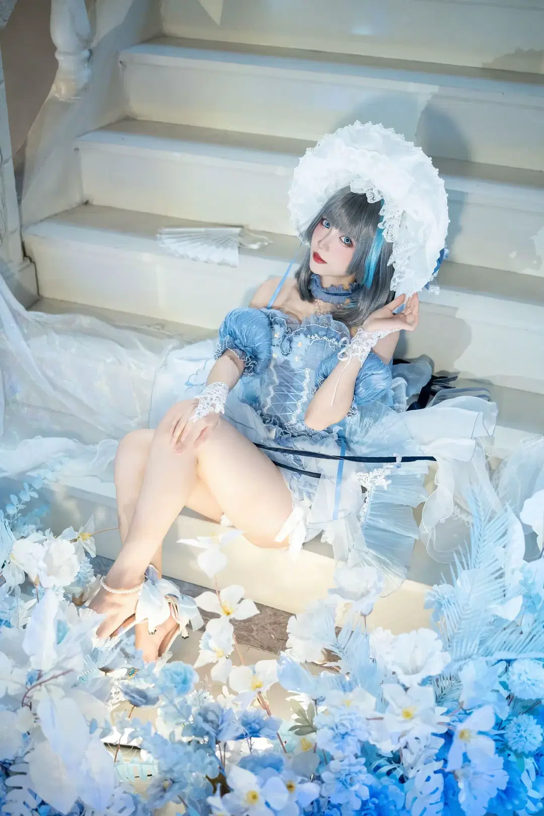 柴郡cos, 二次元cos, cosplay摄影, 蓝色系洛丽塔, 青空摄影集