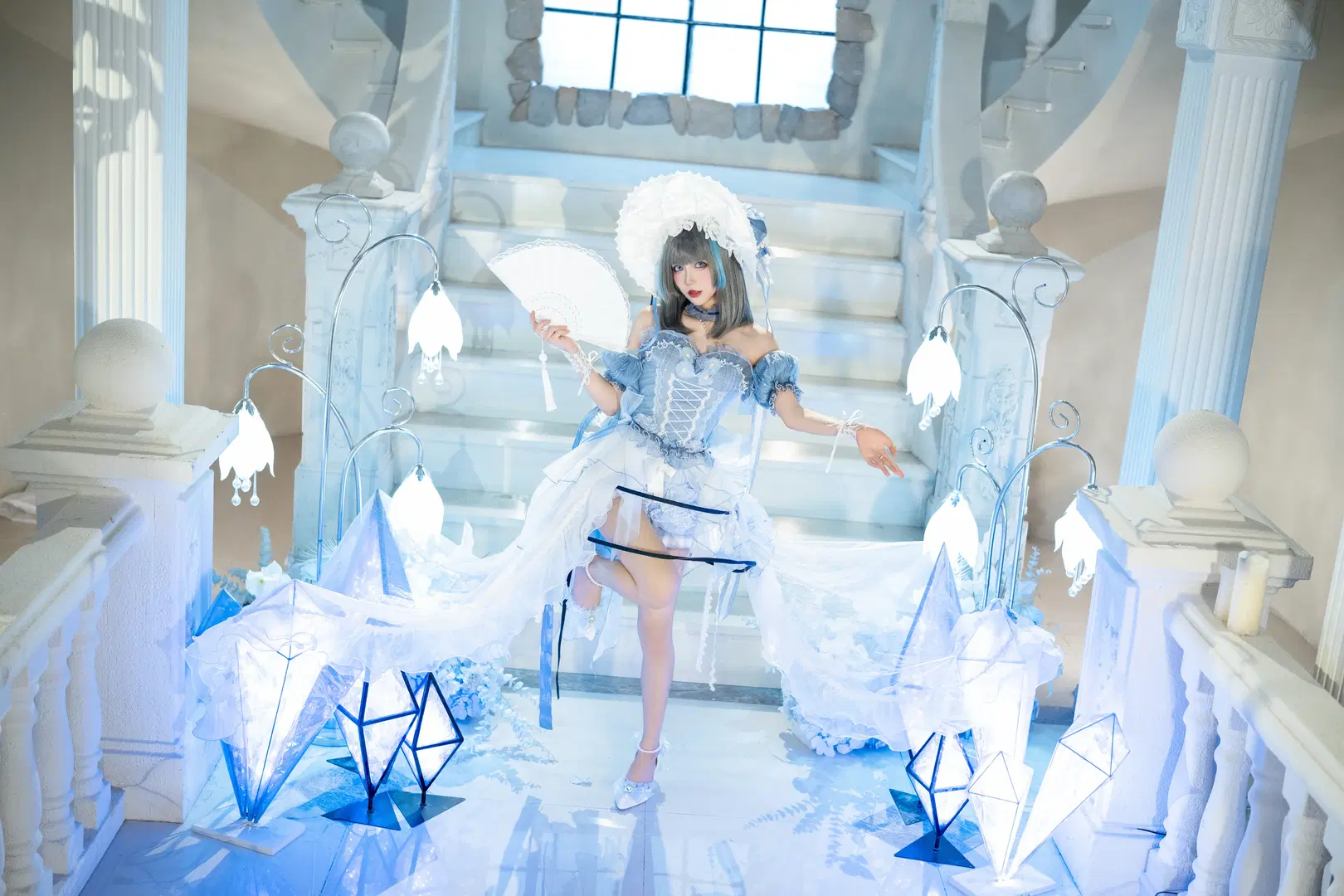柴郡cos, 二次元cosplay, 白丝, 洛丽塔洋装, 青空摄影集