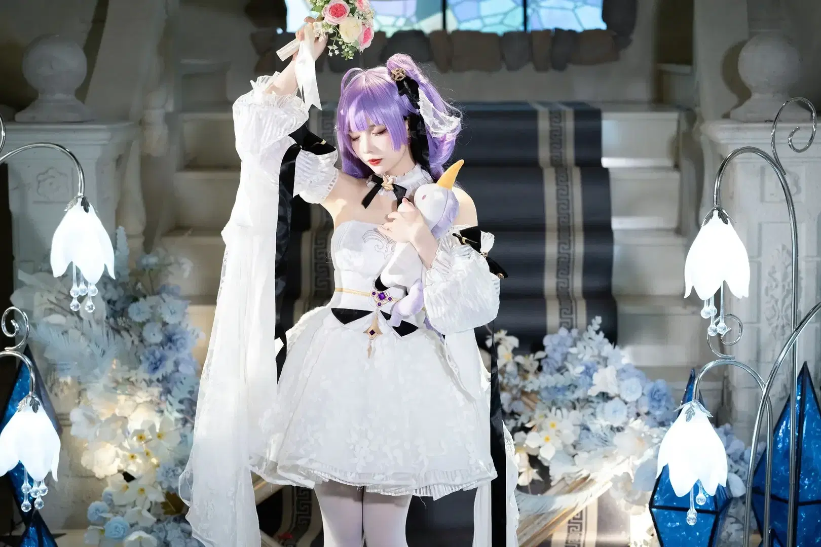独角兽cos 青空摄影集里的白色洋装与玩偶 - 青空（棚拍版） - 第3张