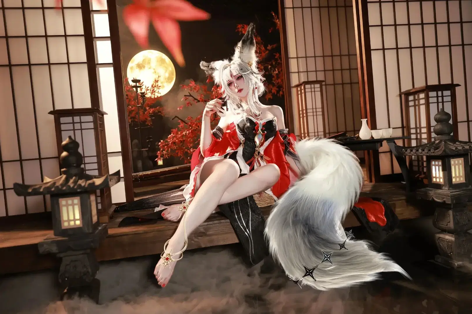 鸣潮, 古风摄影, 二次元cos, 心月狐cos, 狐狸耳朵