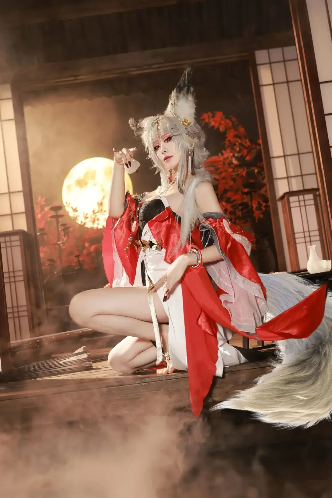 【心月狐cos】红枫满月下的狐妖魅影 - 青空（棚拍版） - 第3张
