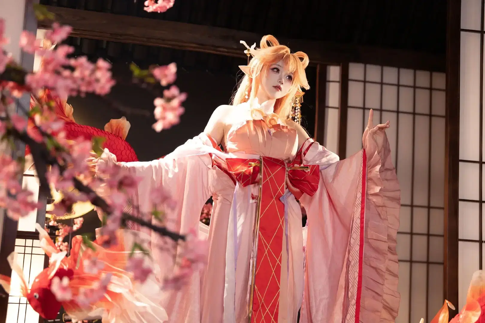 【羽生萌萌香cos】明日方舟和風櫻花與金魚的幻想 - 青空（棚拍版） - 第4張