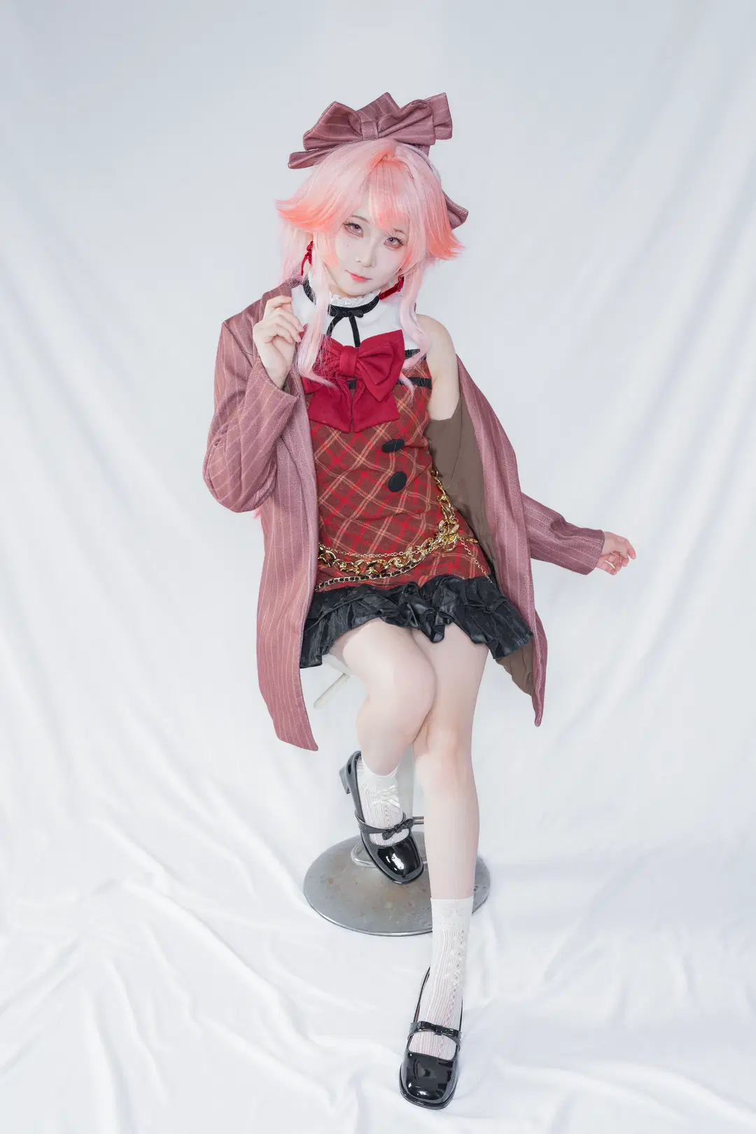 【羽生ももか コスプレ】『アークナイツ』ピンク髪のスイートハート撮影記録（ピンクのウィッグ・白レースソックス） - 栗栗栗子 - 3枚目