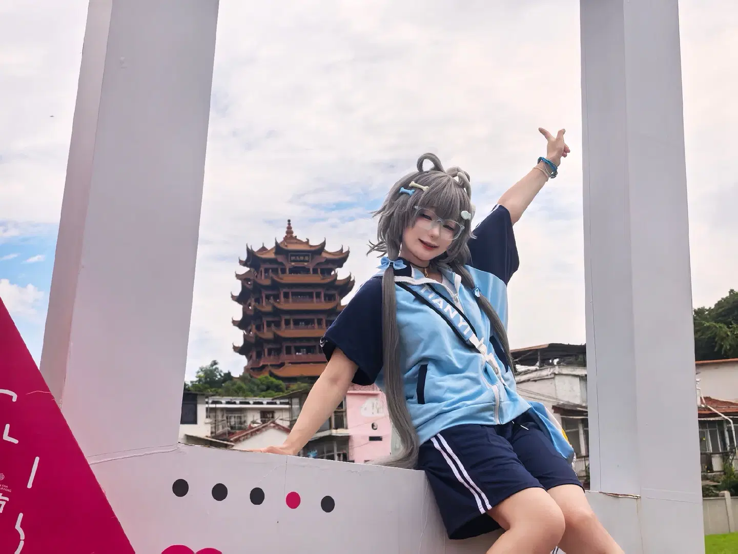 洛天依cos, cosplay日常, 武汉一日游, 武汉过早, 黄鹤楼打卡