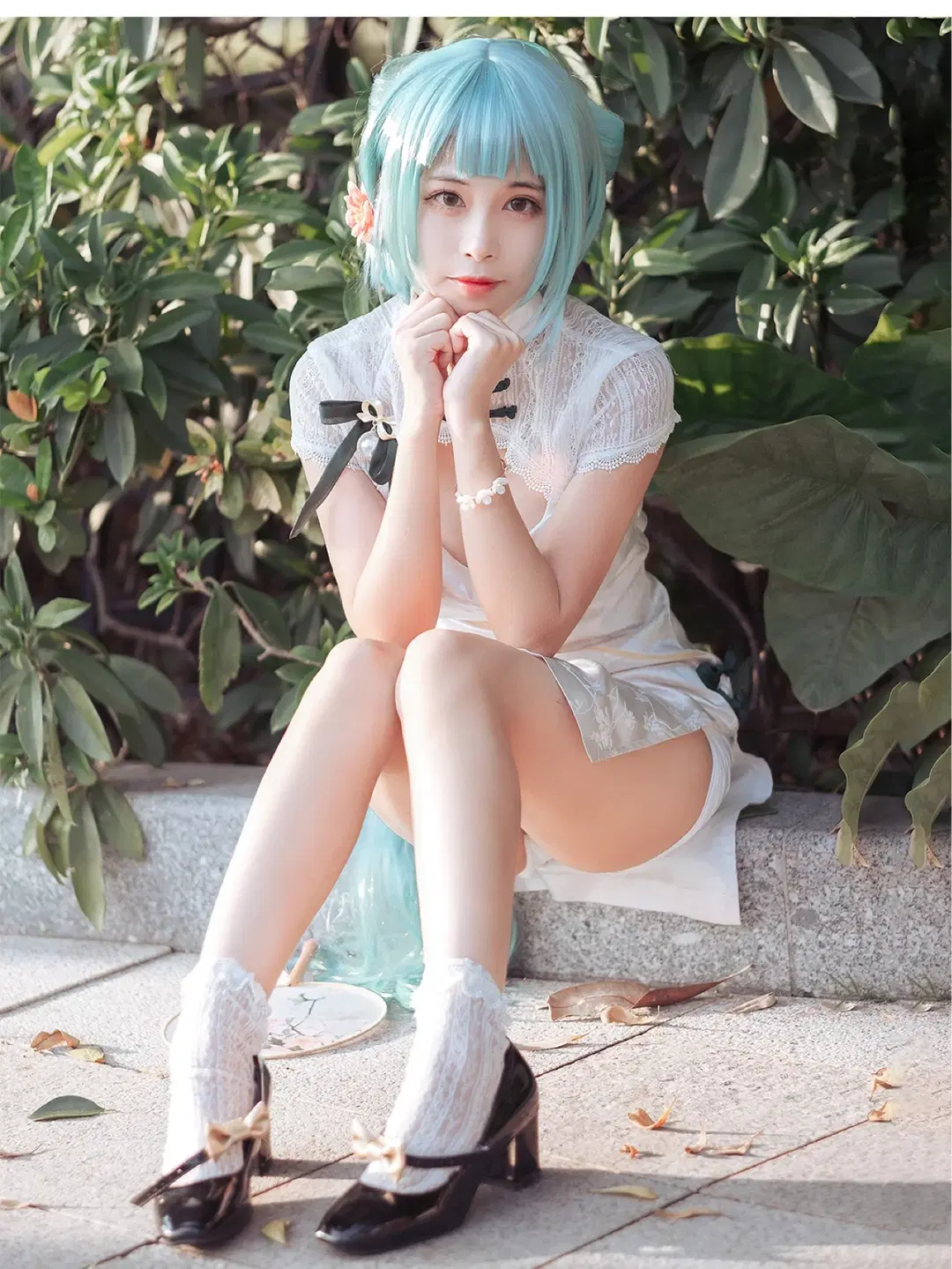 Anime-style photography, Qipao, Hatsune Miku cosplay, Vocaloid, Stockings