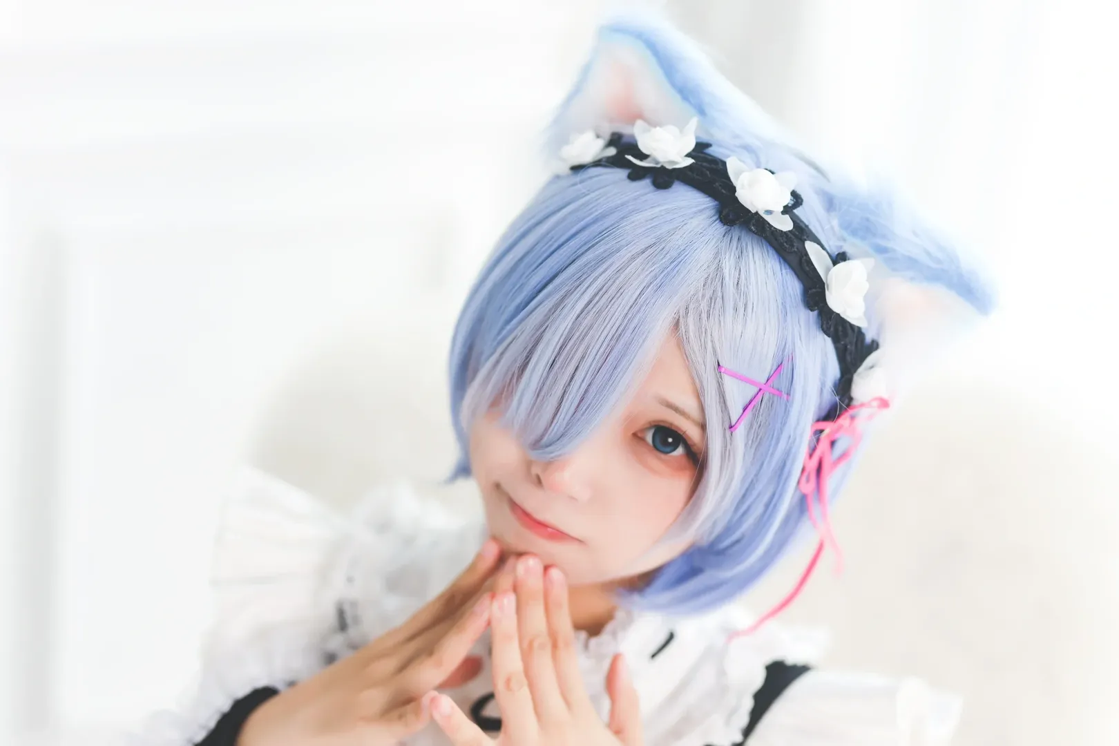 猫耳, 女仆装, 从零开始的异世界生活, 蕾姆cos, 白丝 - 第3张