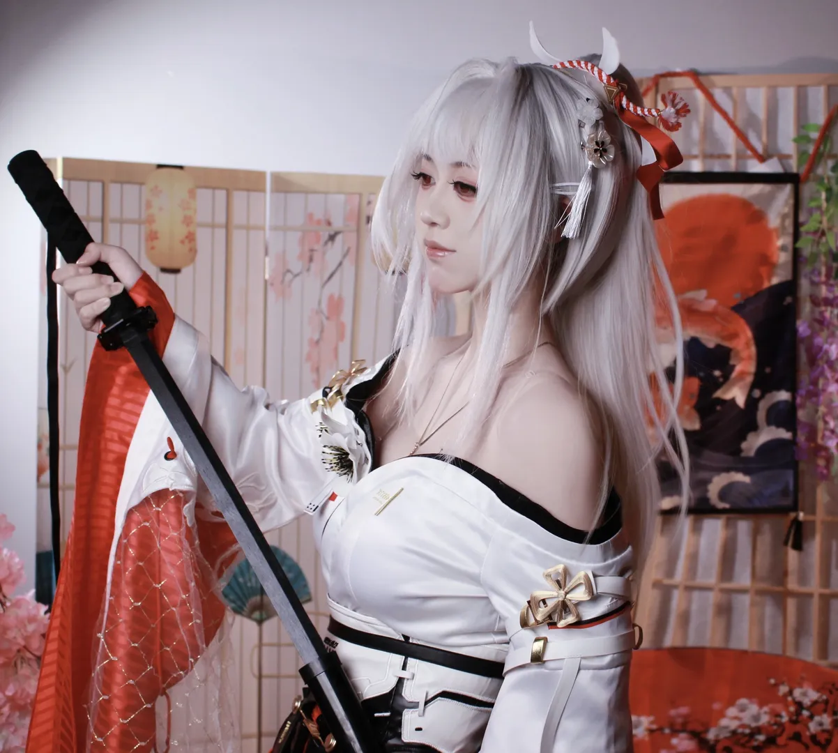 鸣潮, 二次元cosplay, 绯雪cos, 棚拍正片, 日式和风 - 第4张