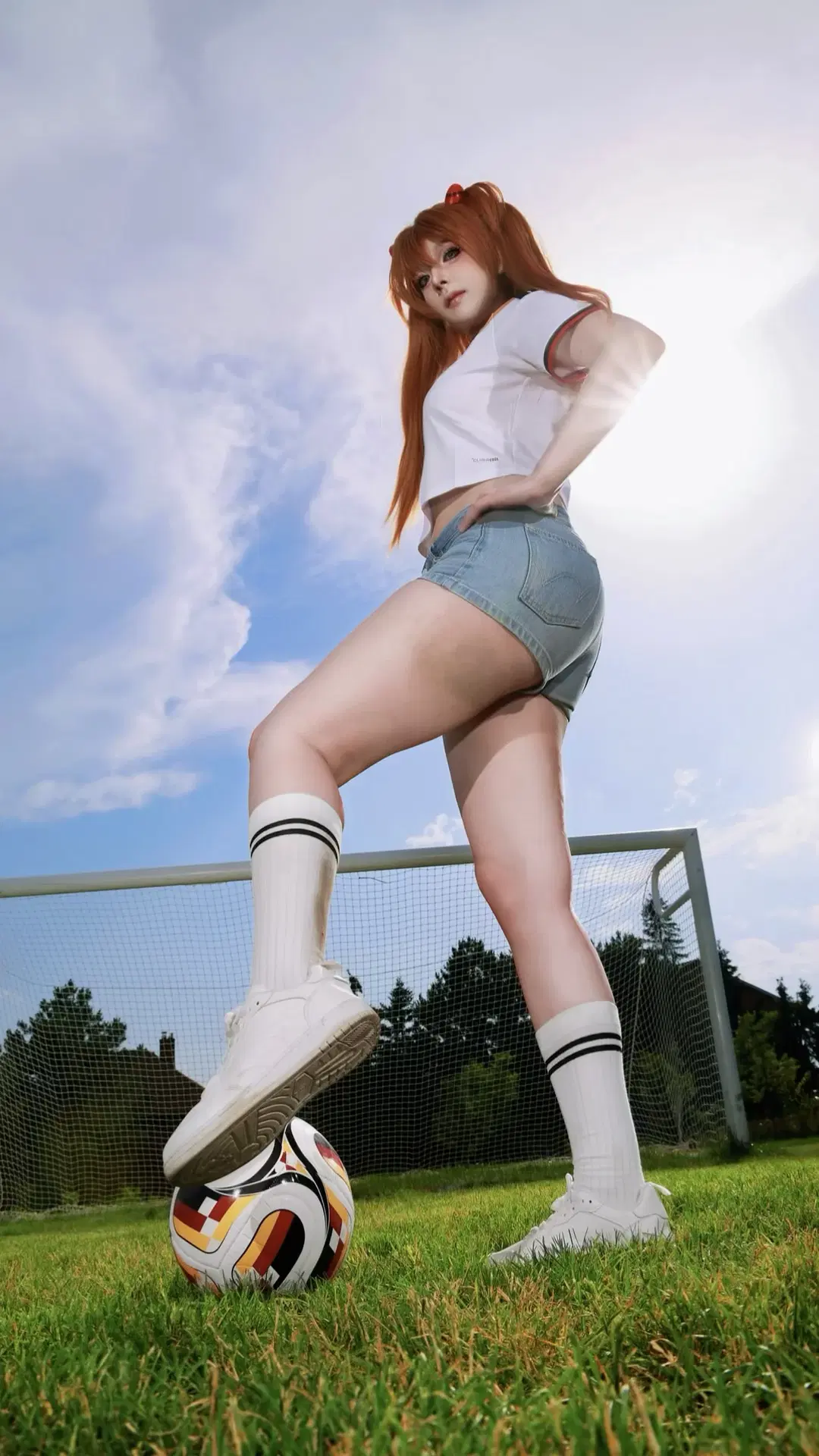 EVA, 白丝, 明日香cos, 二次元足球, 世界杯