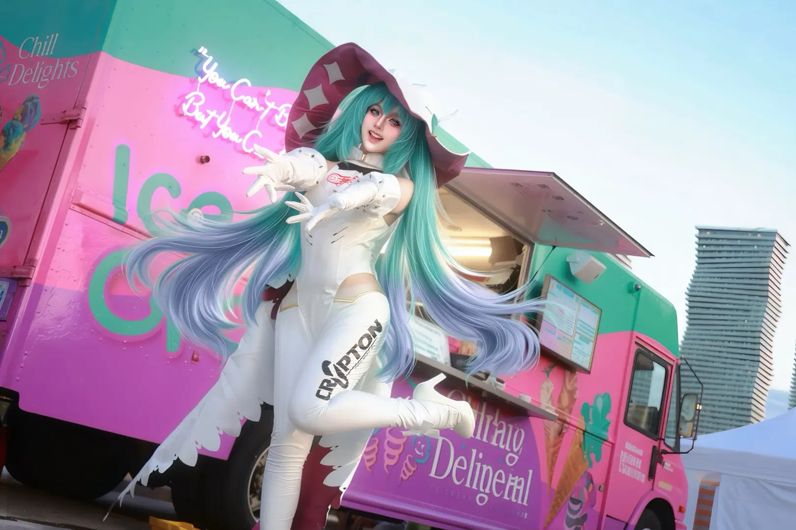 二次元, cosplay, 赛车服, 初音未来cos, 赛车初音2024