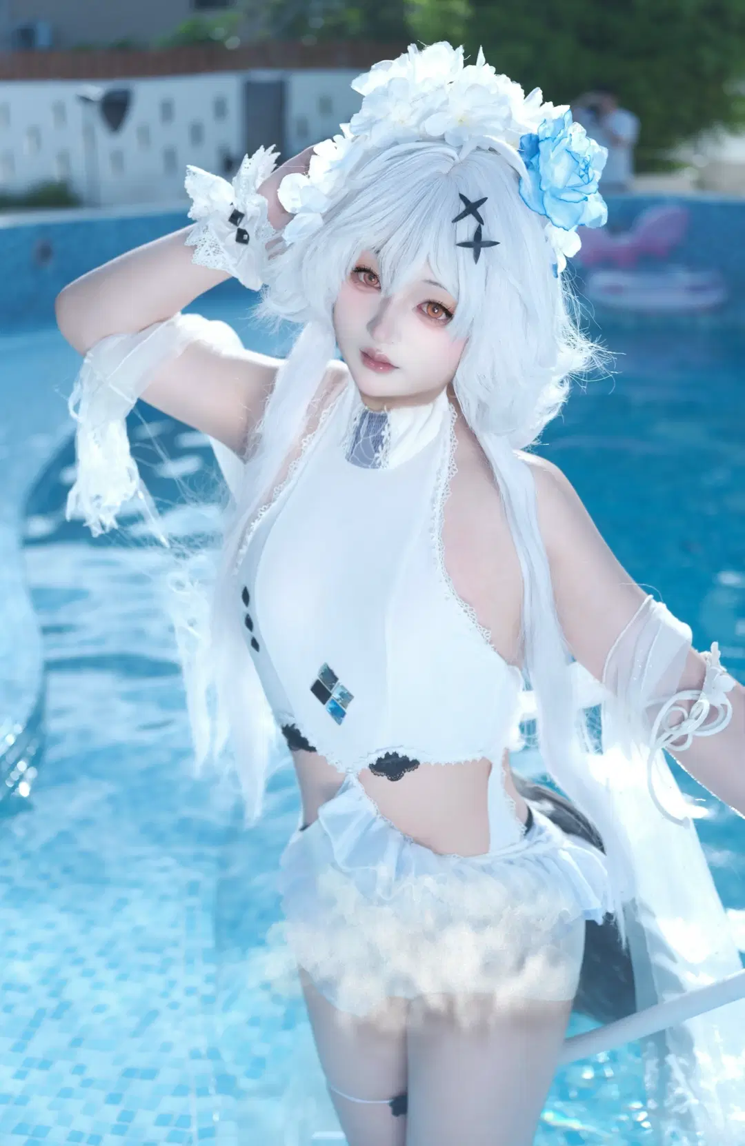 cosplay, Swimsuit cosplay, Arknights, Poolside photoshoot, Tomimi cosplay