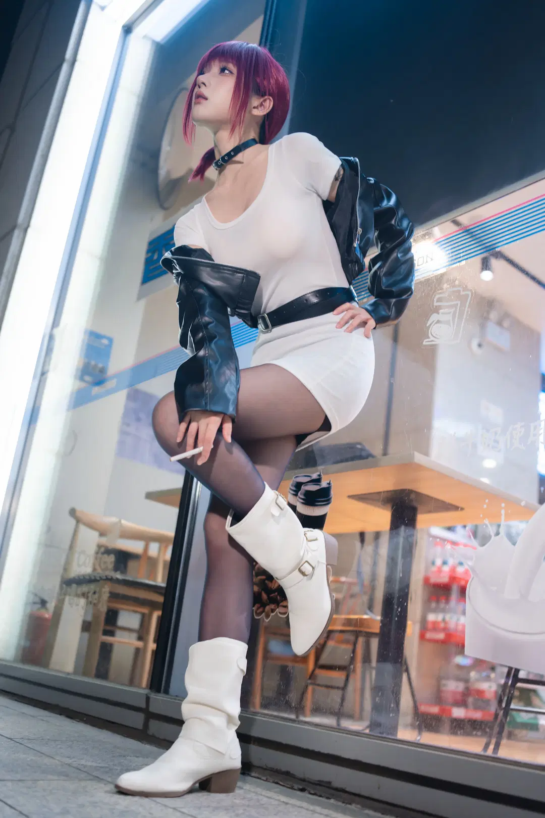 人像摄影, 山田小姐cos, 便利店写真, 黑丝袜, 二次元走进现实