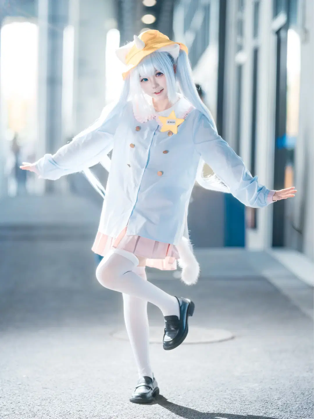 二次元cosplay, 漫展摄影, 白丝cos, vtuber, 钉宫妮妮cos