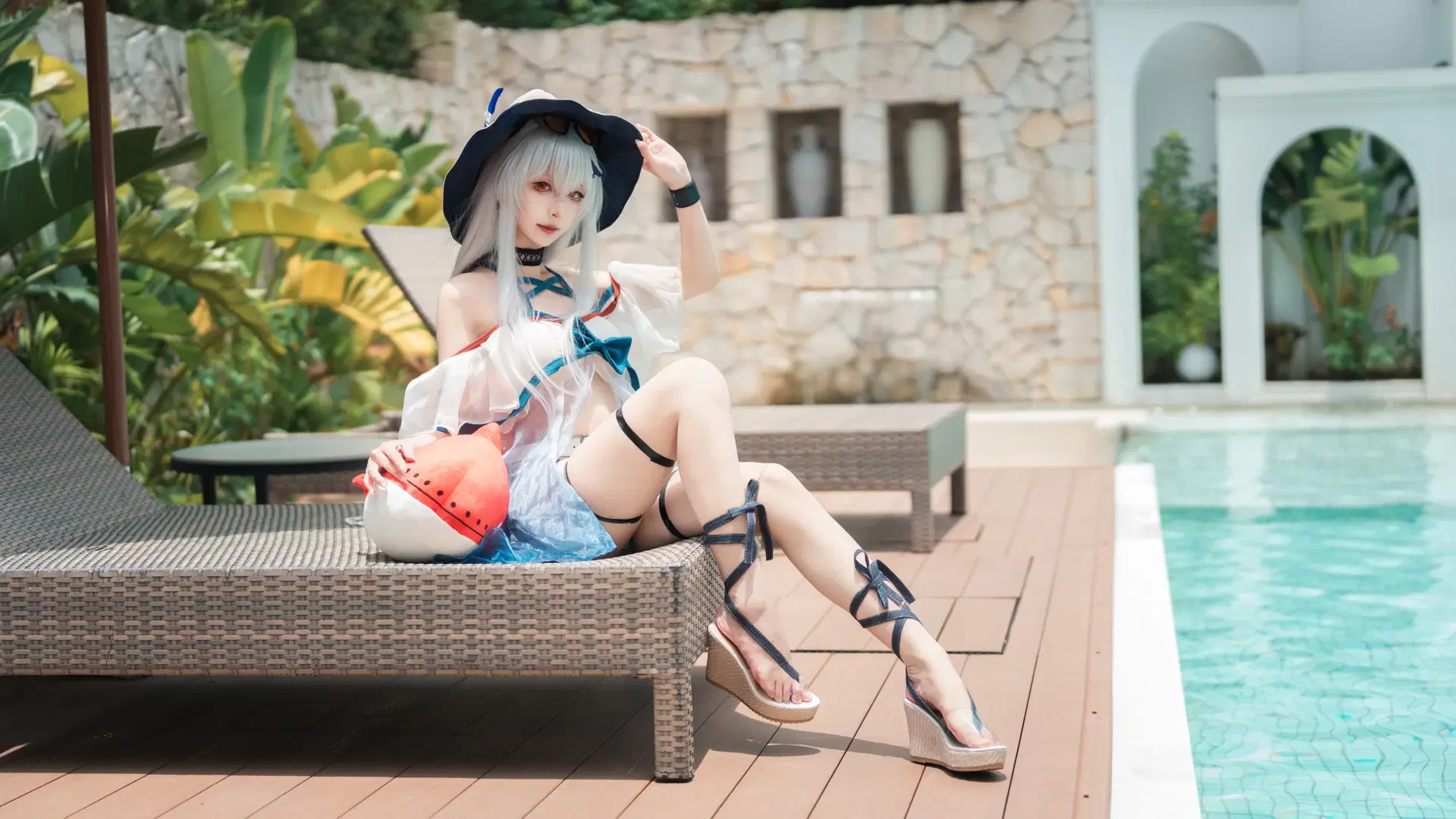 【明日方舟斯卡蒂cos】夏日海邊的清冷少女 - 墨墨漓 - 第4張