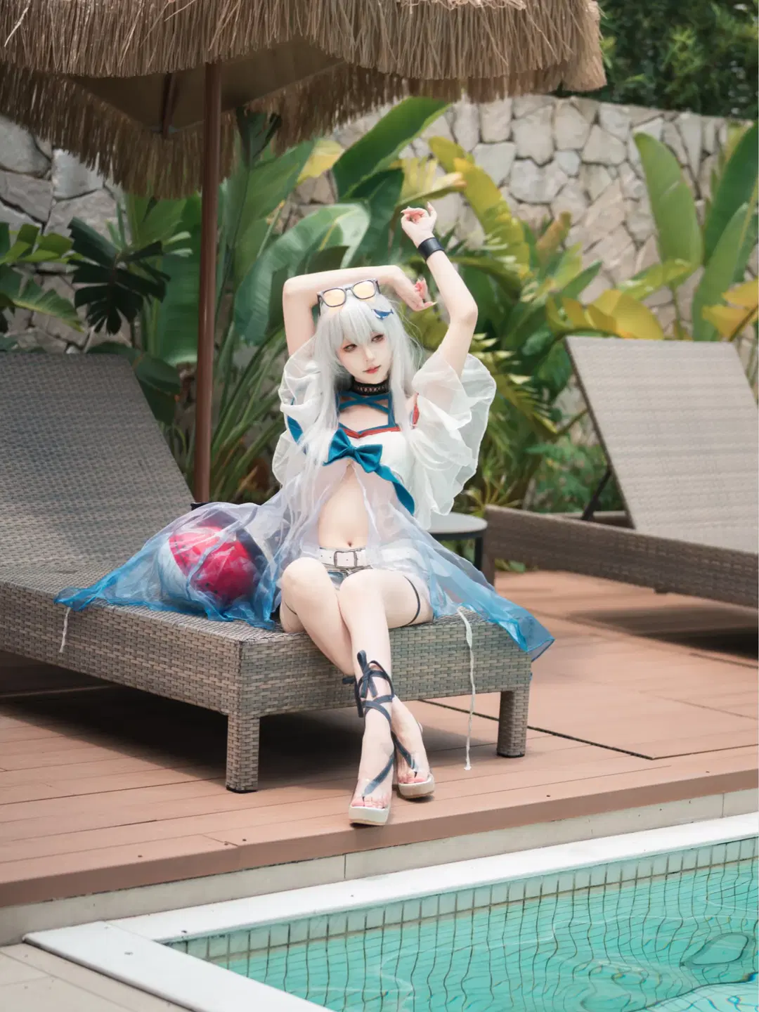 【明日方舟斯卡蒂cos】夏日海邊的清冷少女 - 墨墨漓 - 第5張