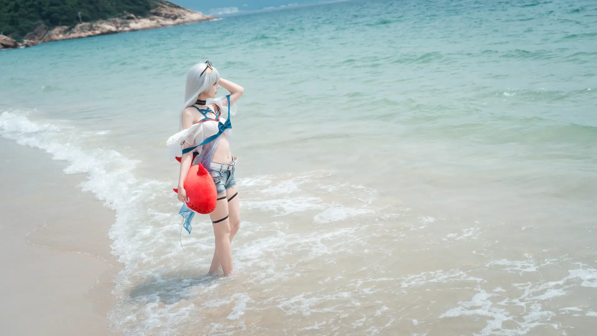 【明日方舟斯卡蒂cos】夏日海邊的清冷少女 - 墨墨漓 - 第9張