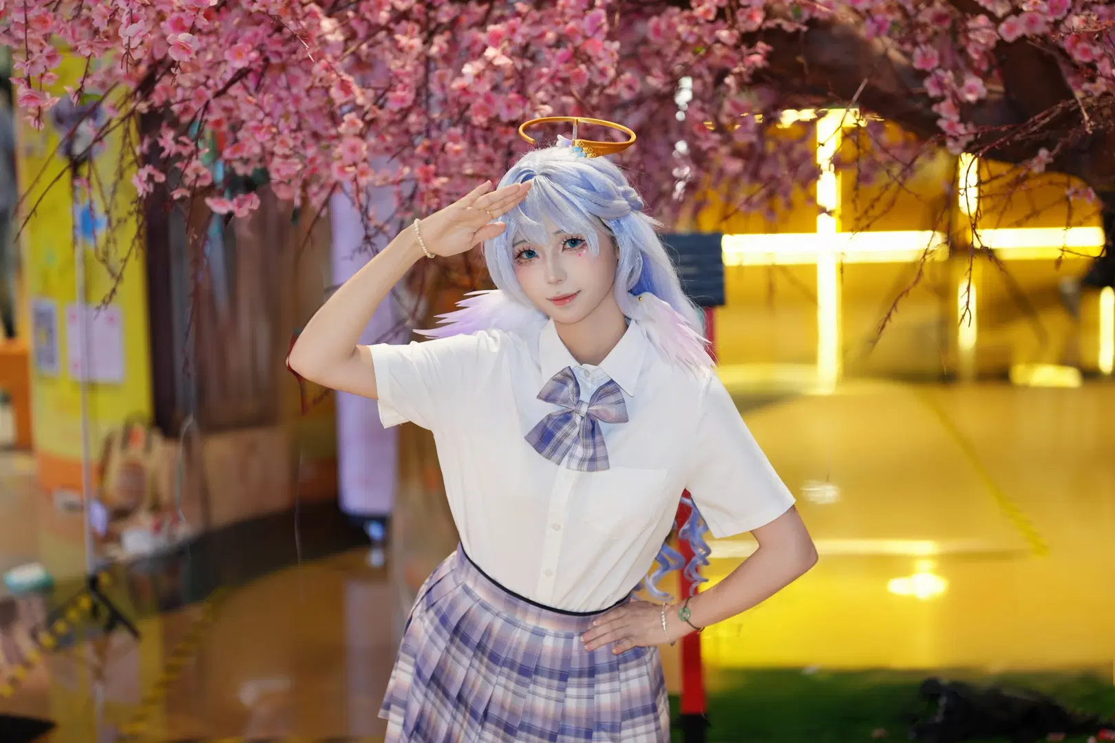 【ロビン コスプレ】オリジナルJK制服で魅せる桜の木の下の元気いっぱいな小鳥 - 不负浪漫与九 - 2枚目
