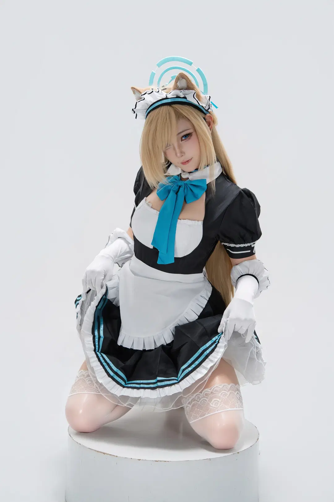 蔚藍檔案, 女僕裝, 白絲, cosplay攝影, 一之瀨cos