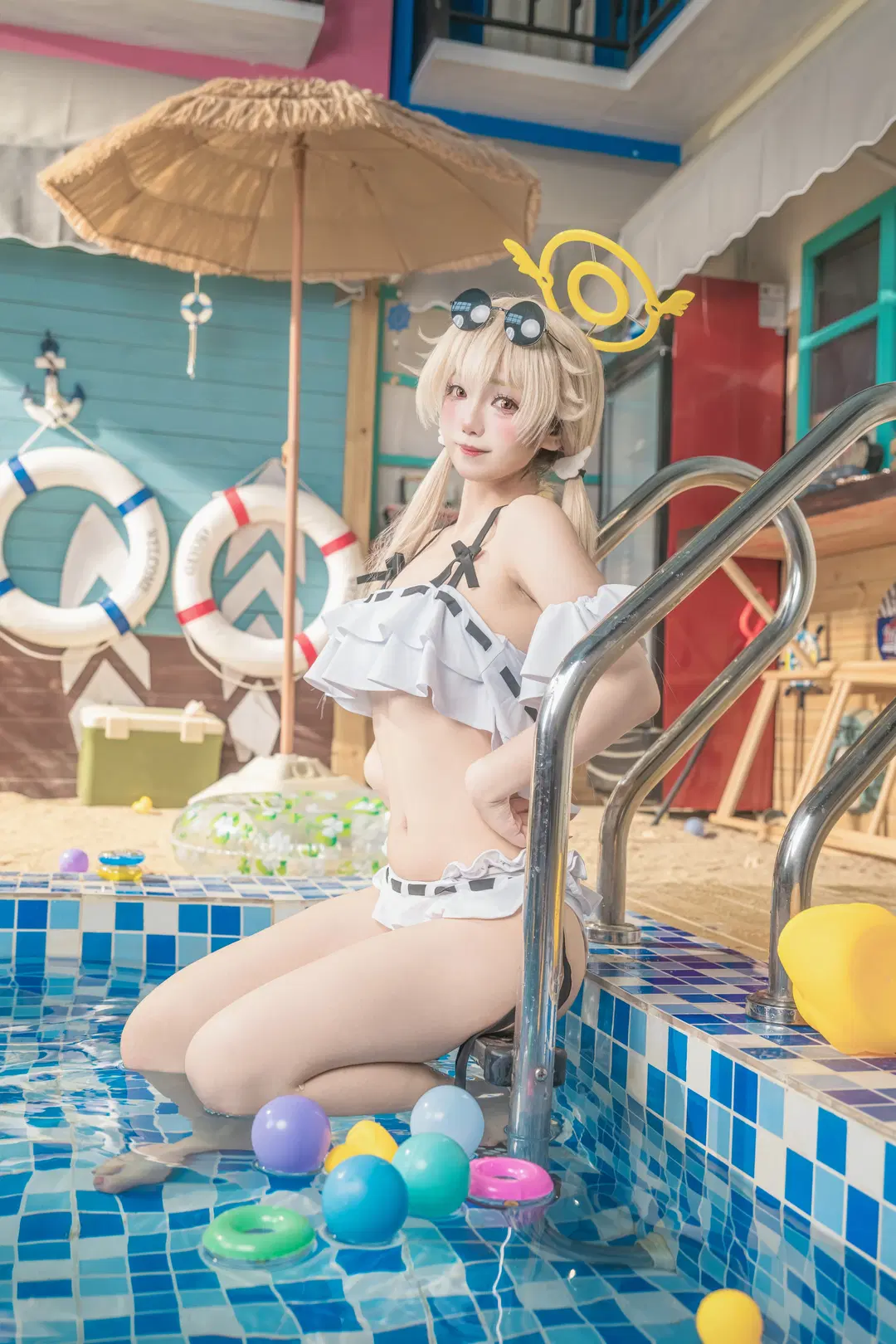 【日富美cos】碧蓝档案夏日泳池的清凉瞬间 - 金桻 - 第7张