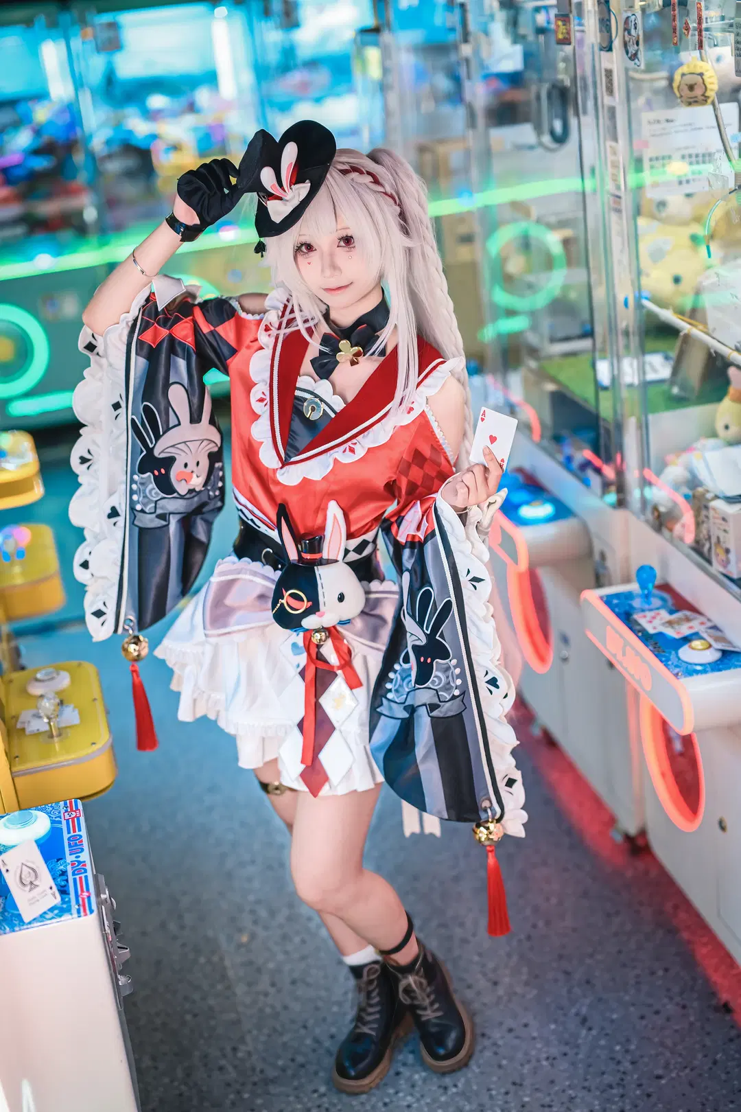 Anime-style photography, Honkai: Star Rail, Sparkle cosplay, Magician costume, Arcade photography
