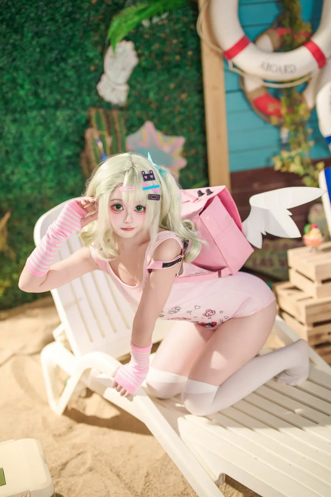【千夏 コスプレ】ゼンレスゾーンゼロ 夏のビーチ水着撮影記録 - 金桻 - 2枚目