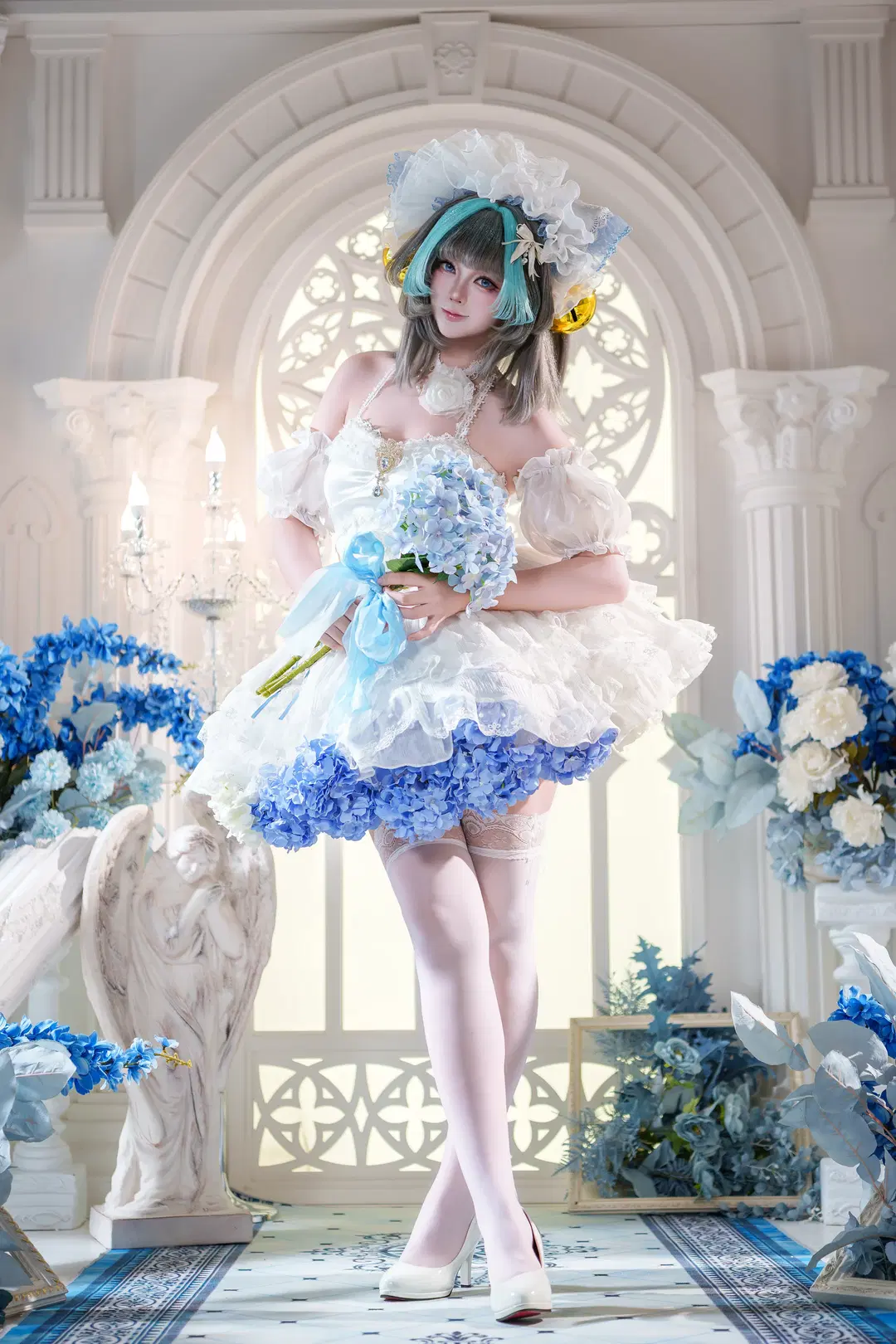 柴郡cos, 碧蓝航线, 花嫁cos, 白丝, 二次元写真