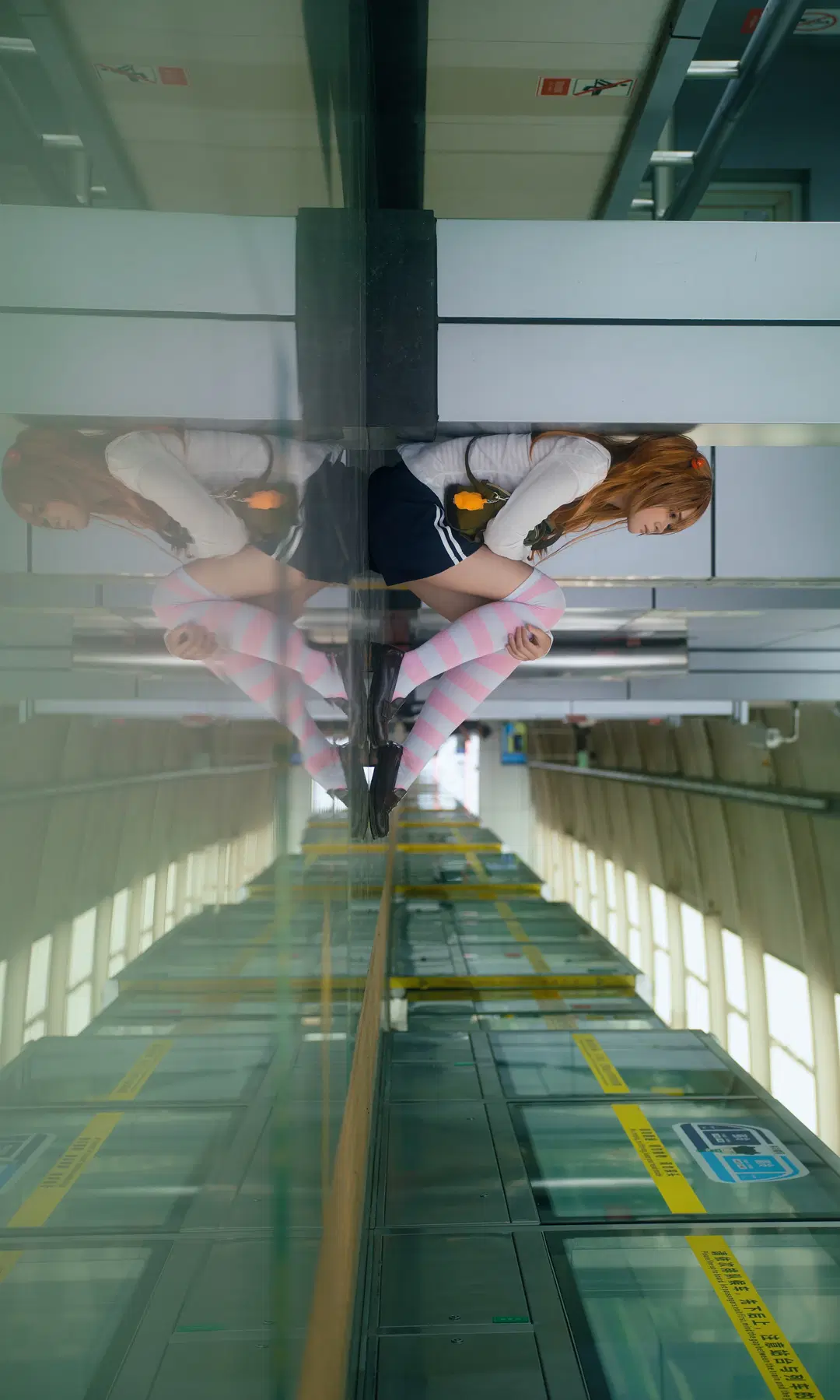 【アスカコスプレ】『新世紀エヴァンゲリオン』大渓溝駅の回廊篇：二次元撮影＆ストッキング - 星期 - 3枚目