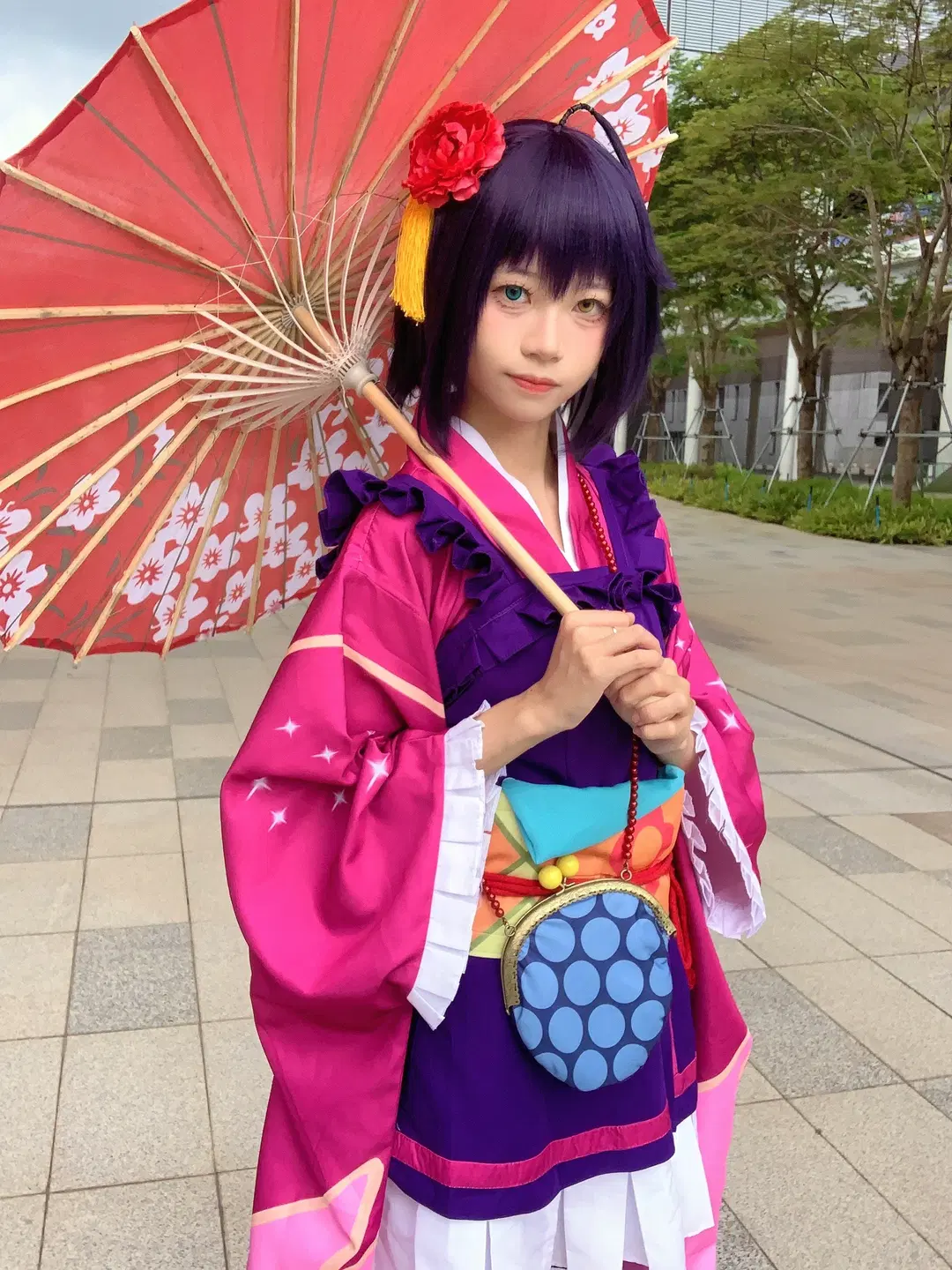 【小鸟游六花cos】中二病也要谈恋爱，和风红伞与异色瞳的视觉呈现 - 了了ovo - 第2张