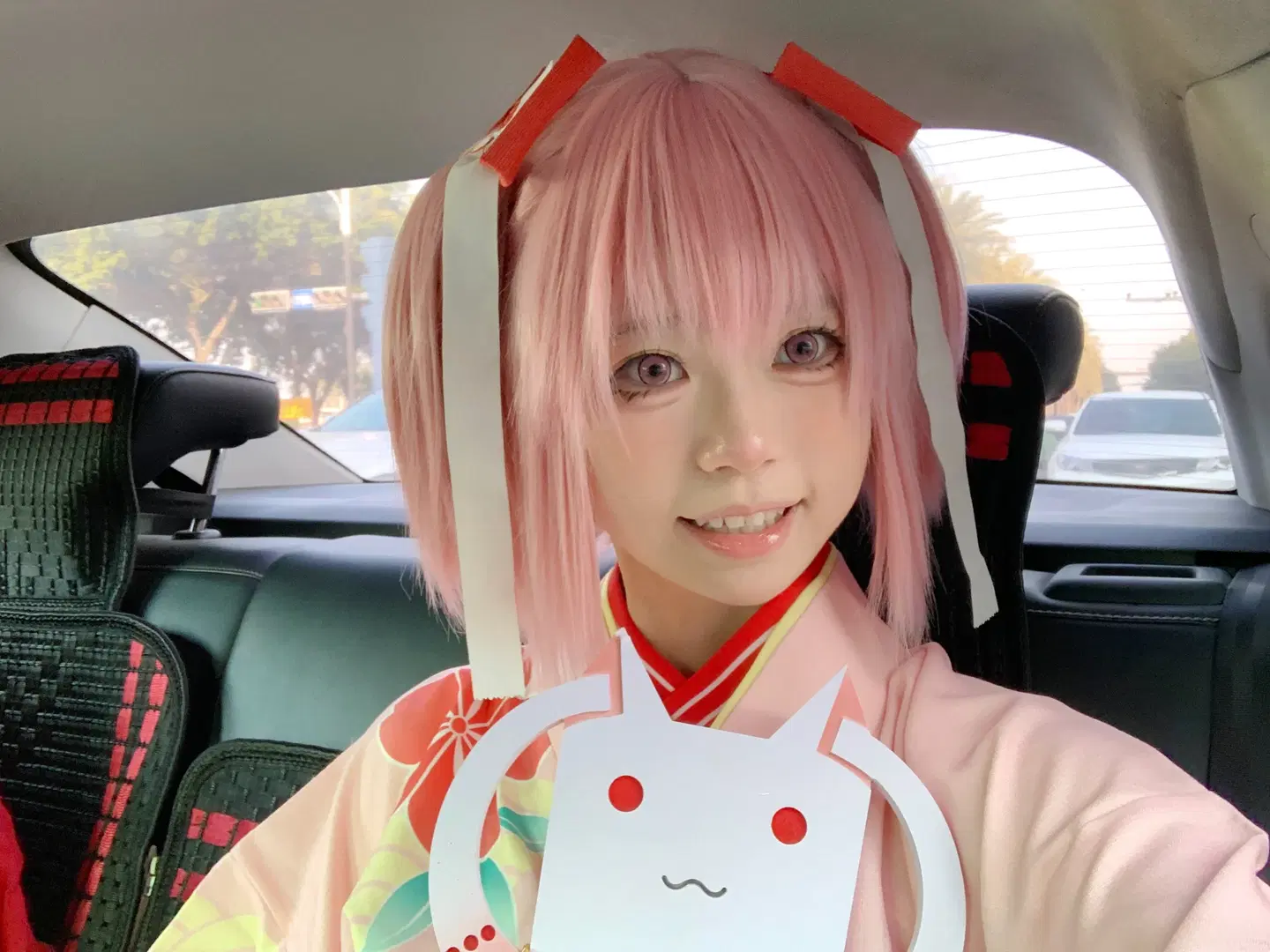 【鹿目圆cos】粉色和服与魔法少女小圆的温柔气质 - 了了ovo - 第2张