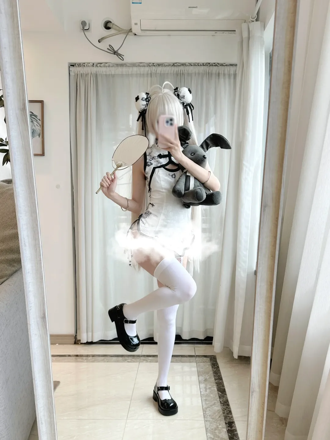 cosplay, 旗袍, 穹妹cos, 春日野穹, 白丝 - 第2张