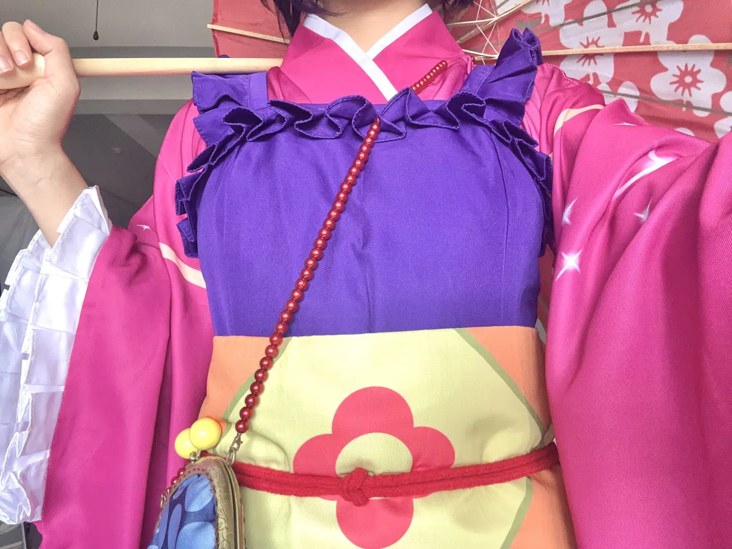 【小鸟游六花cos】紫粉和服搭配过膝长筒袜，居家自拍记录 - 了了ovo - 第4张