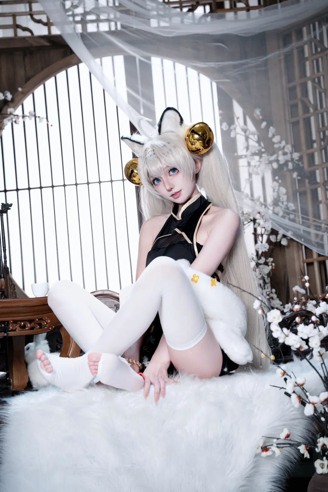 【白虎娘cos】虎嘯風生，國風黑白旗袍造型分享 - 修不动仙的回忆桑 - 第2張
