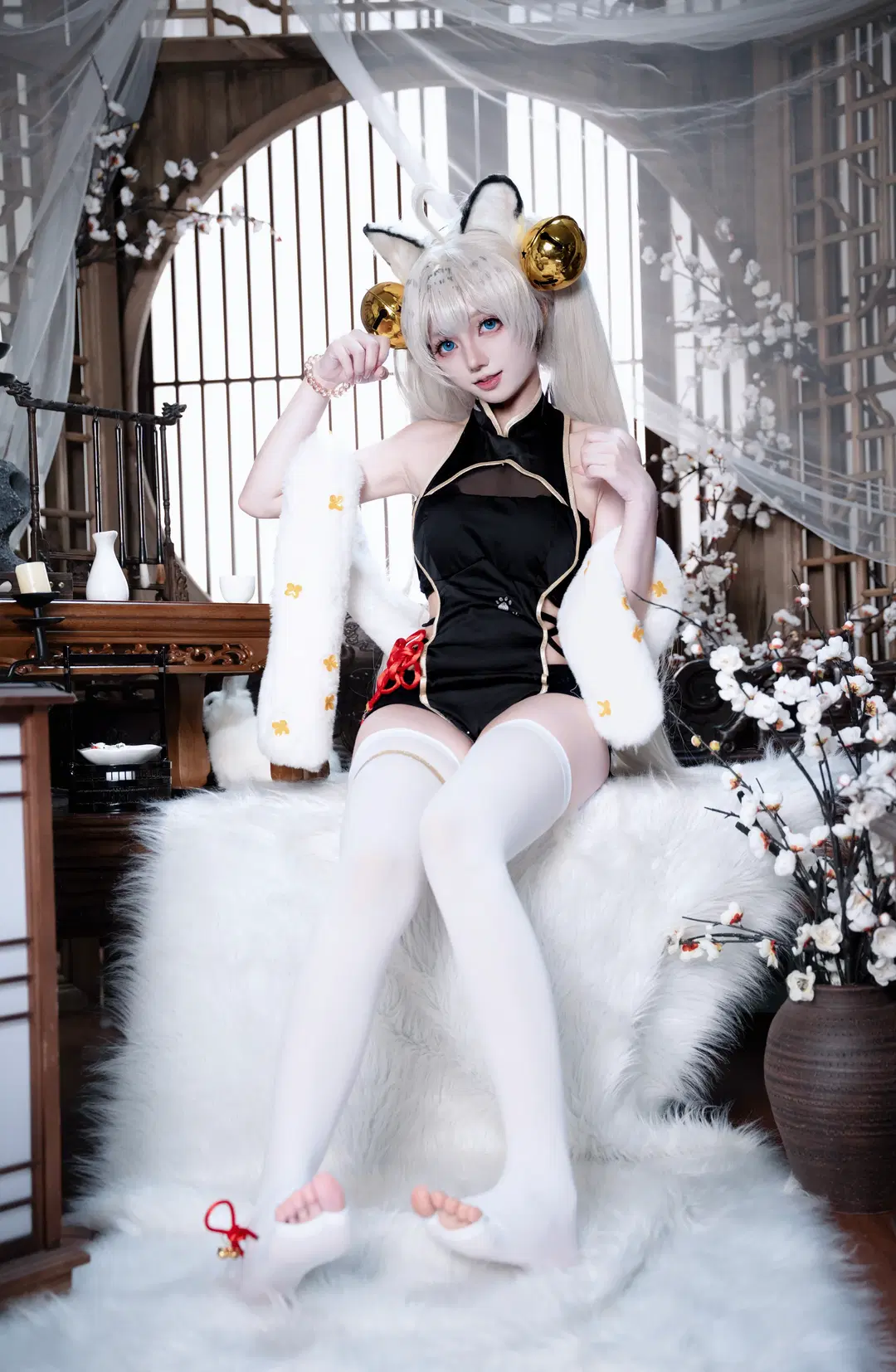【白虎娘cos】虎嘯風生，國風黑白旗袍造型分享 - 修不动仙的回忆桑 - 第3張