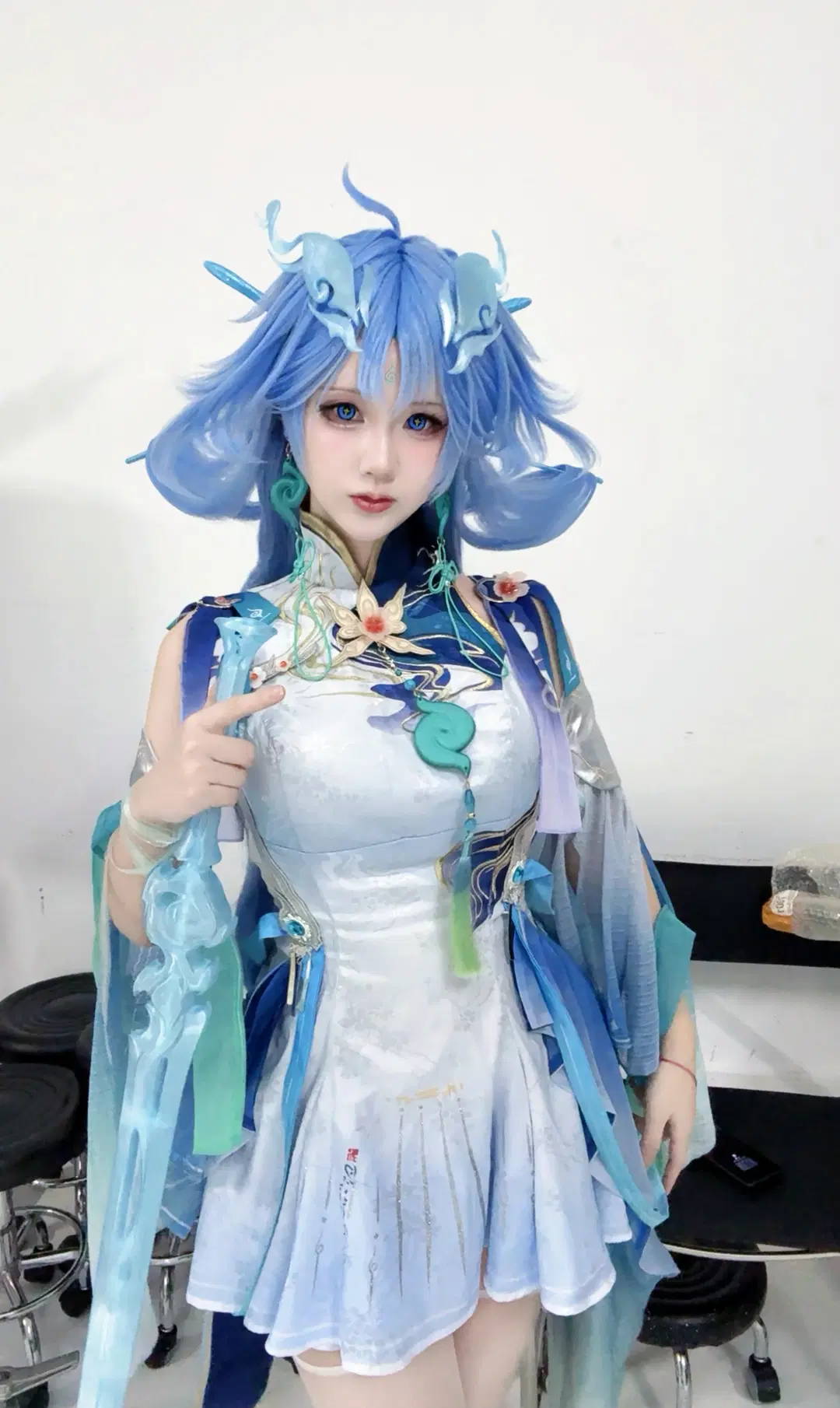 Wuthering Waves, cosplay, White tights cosplay, Qingxiao cosplay, Qingxiao