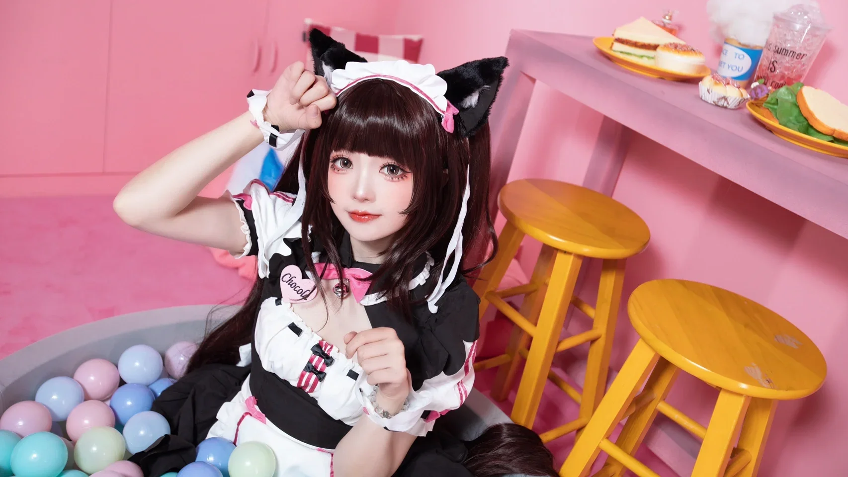 【Chocola cosplay】NEKOPARA Ball Pit: Having So Much Fun Playing Ball with Kitty by 丝言不吃包子 - Image 3