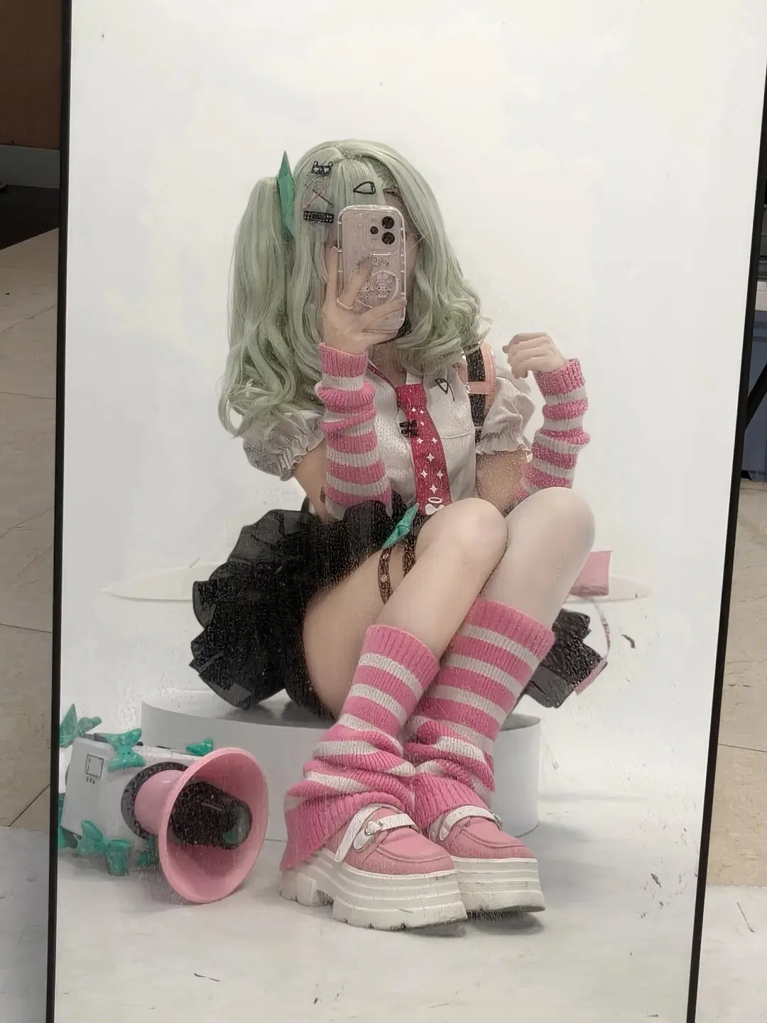 ゼンレスゾーンゼロ, スタジオ撮影, 千夏 コスプレ, ツインテール, ストッキング