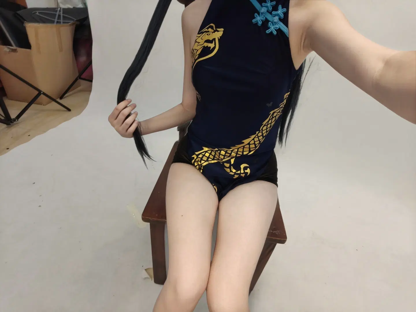 妃咲cos, 碧蓝档案, 二次元cosplay, 龙华妃咲, 旗袍cos