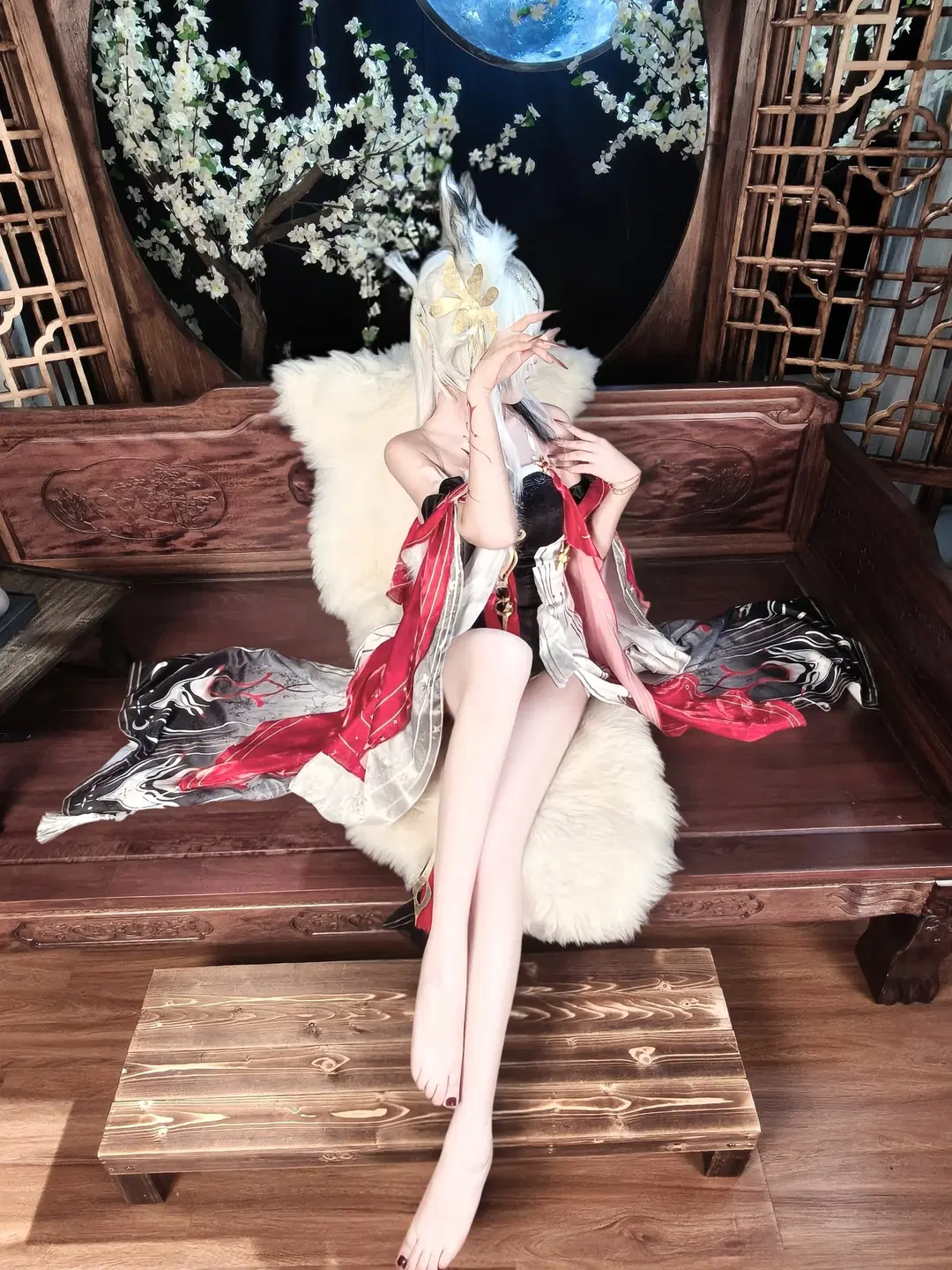 鳴潮, 古風コスプレ, 獣耳, 心月狐コスプレ, 素足