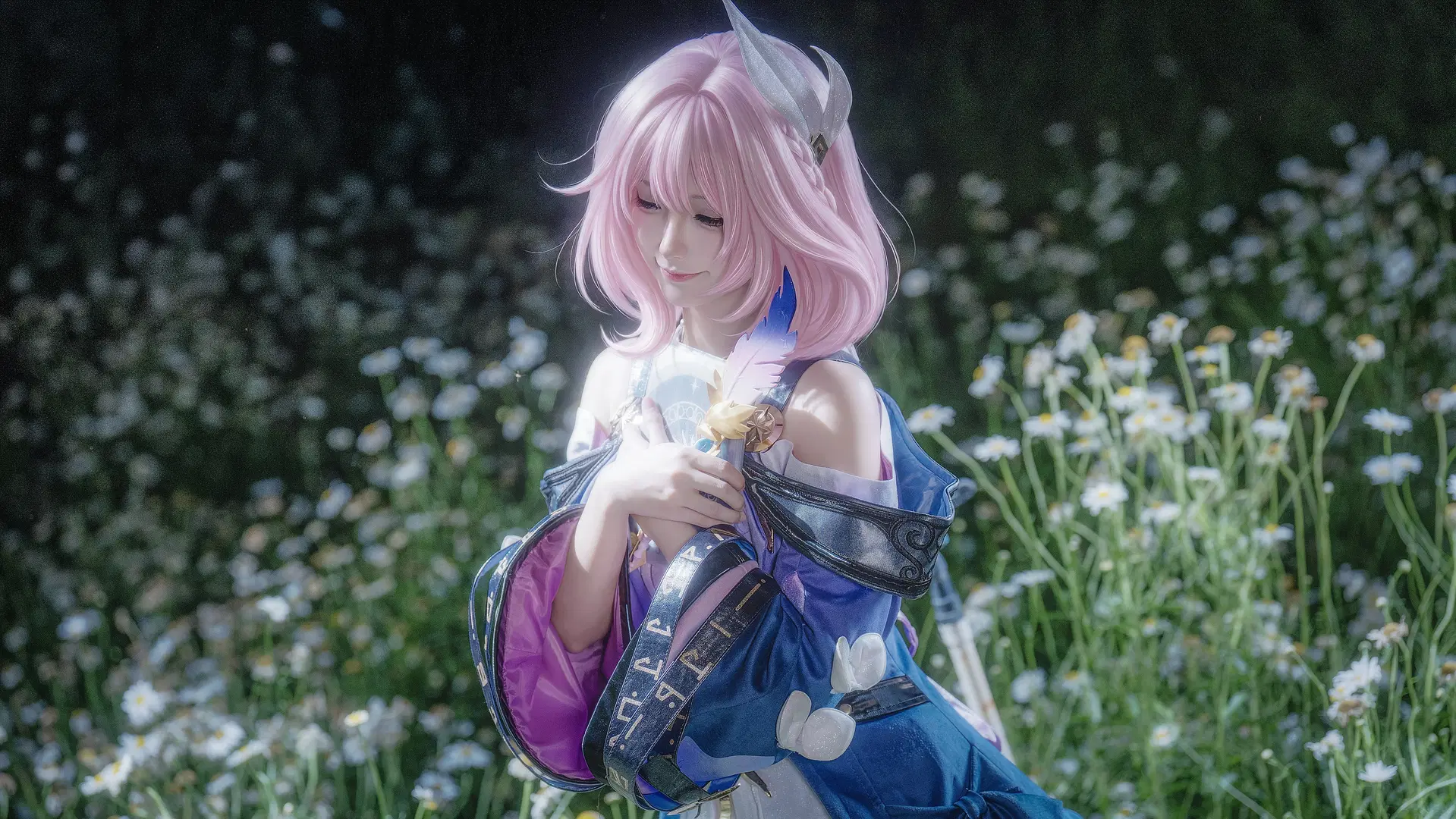 【小昔涟cos】夜晚的雏菊花丛与魔法书页 - SanX_三夏 - 第5张