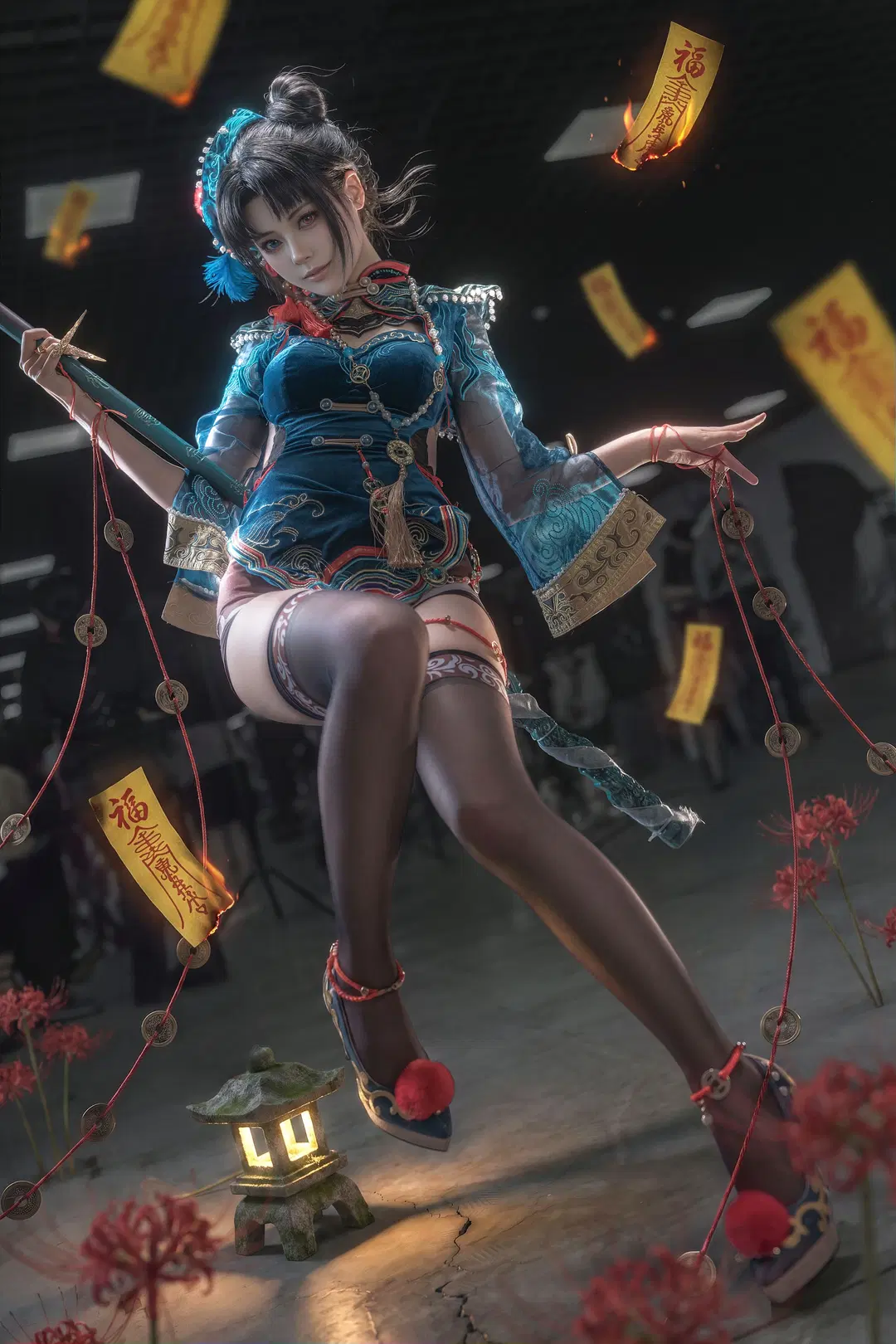 Yu Linglong cosplay, NARAKA: BLADEPOINT, Anime cosplay, Zombie cosplay, Stockings