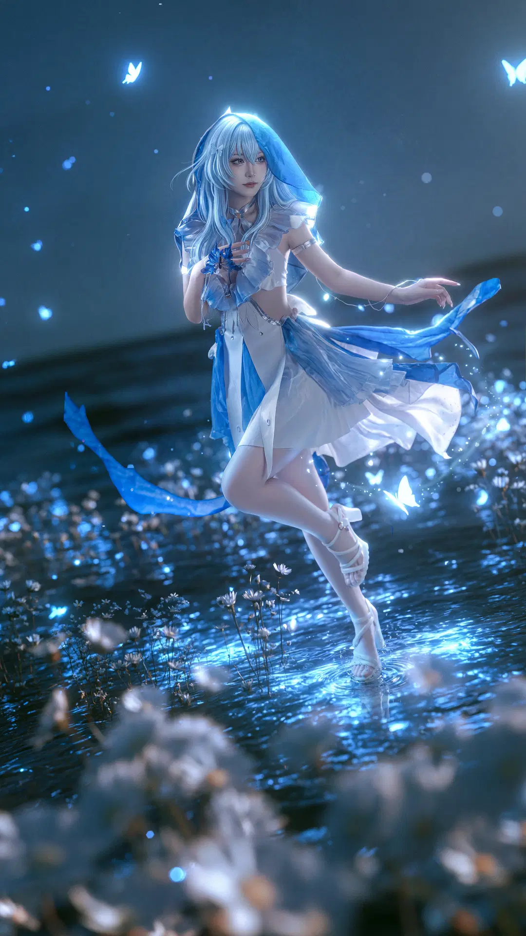 鸣潮, 守岸人cos, 漫展场照, 二次元cos, 蓝色系cos
