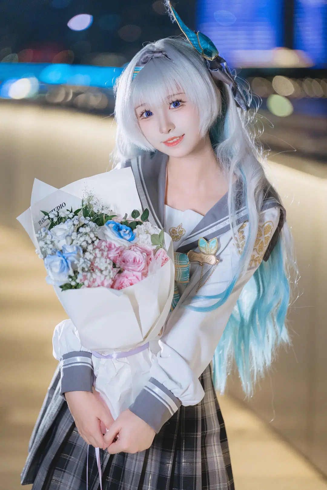 【ホタル コスプレ】『崩壊：スターレイル』ホタルの春の贈り物 JK夜景シネマティック撮影 - 橘子皮 - 3枚目