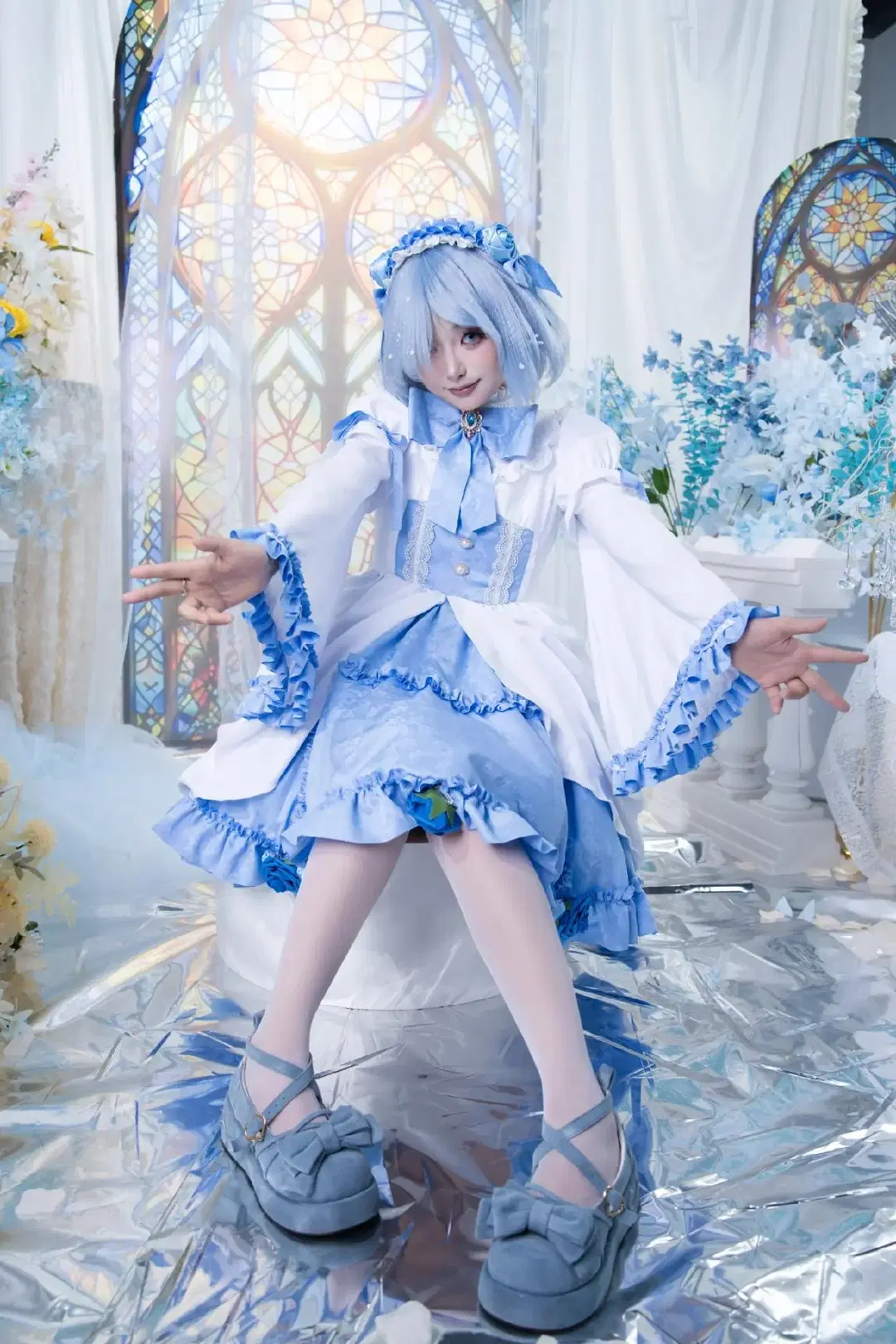 从零开始的异世界生活, 二次元cosplay, 蕾姆cos, 洛丽塔洋装, 丝袜