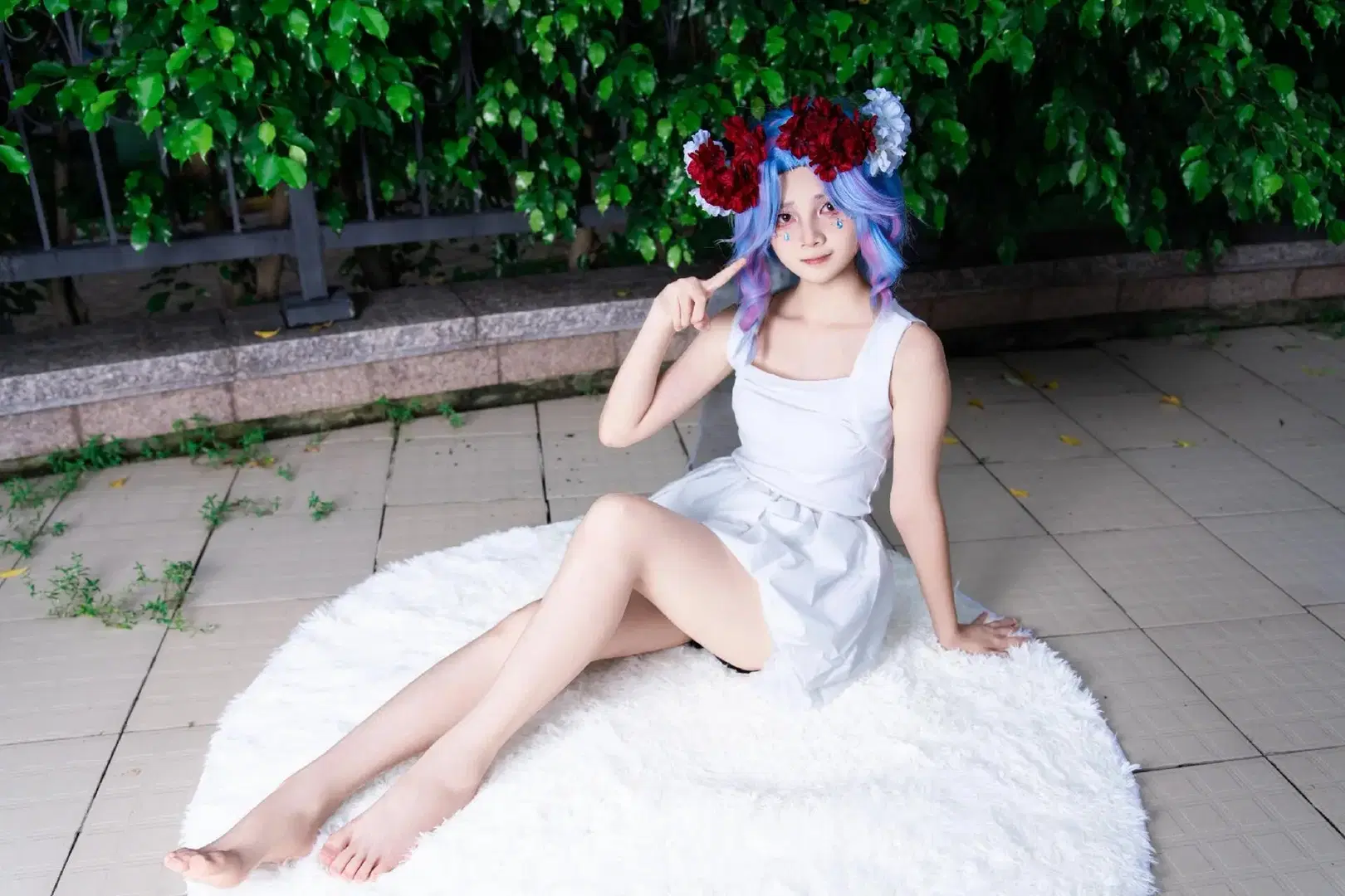 [Gardener cosplay] An Identity V Custom Design Dream Amidst White Dress and Floral Crown by 尤加-Yuga - Image 7
